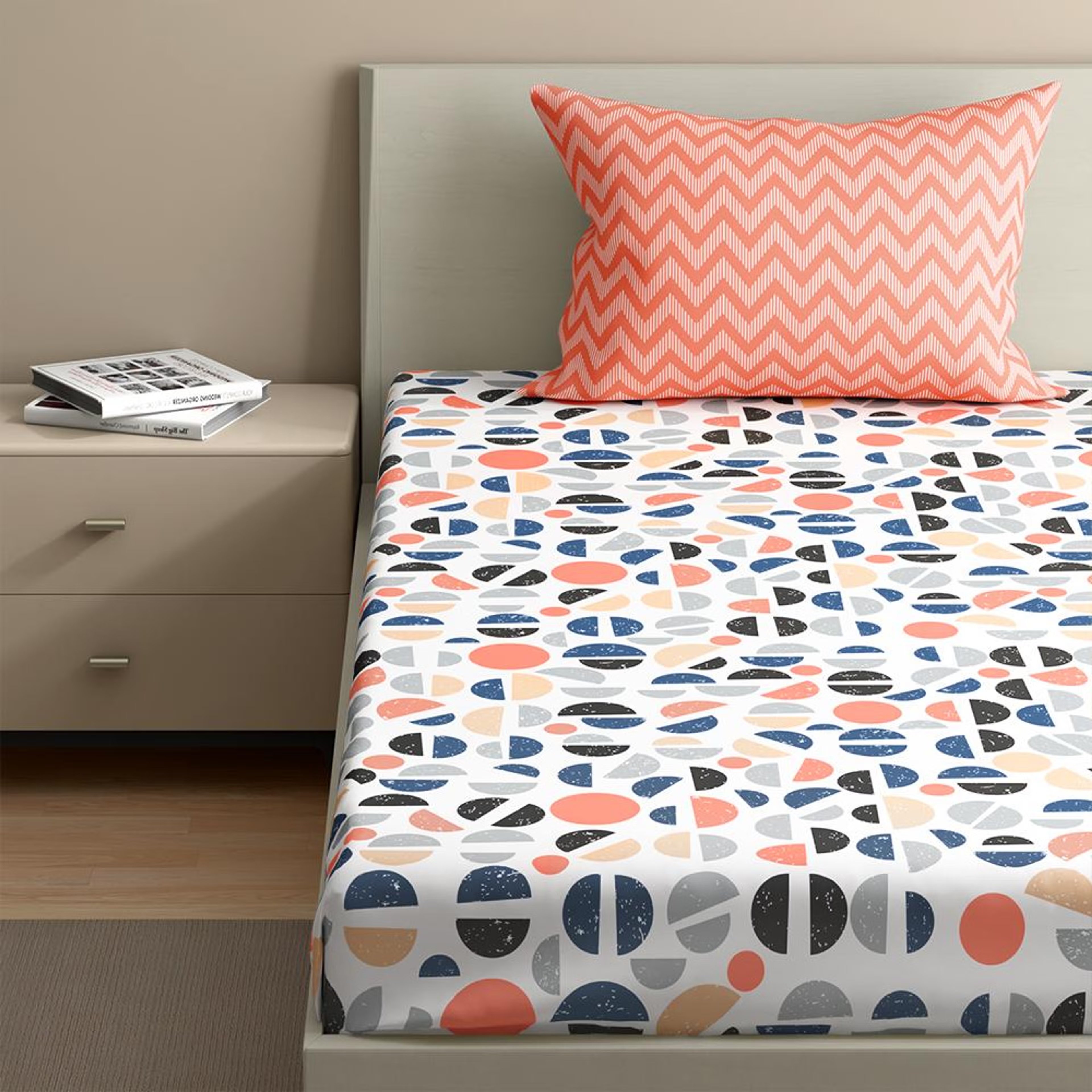 100% Cotton 200 TC Fitted Bedsheet With 1 Pillow Cover | Bekky Single, 72" x 30", Bekky| 1.83m x 76cm Single - 72" x 30 6 100% Cotton 200 TC Fitted Bedsheet With 1 Pillow Cover | Bekky Single, 72" x 30", Bekky| 1.83m x 76cm Single - 72" x 30\