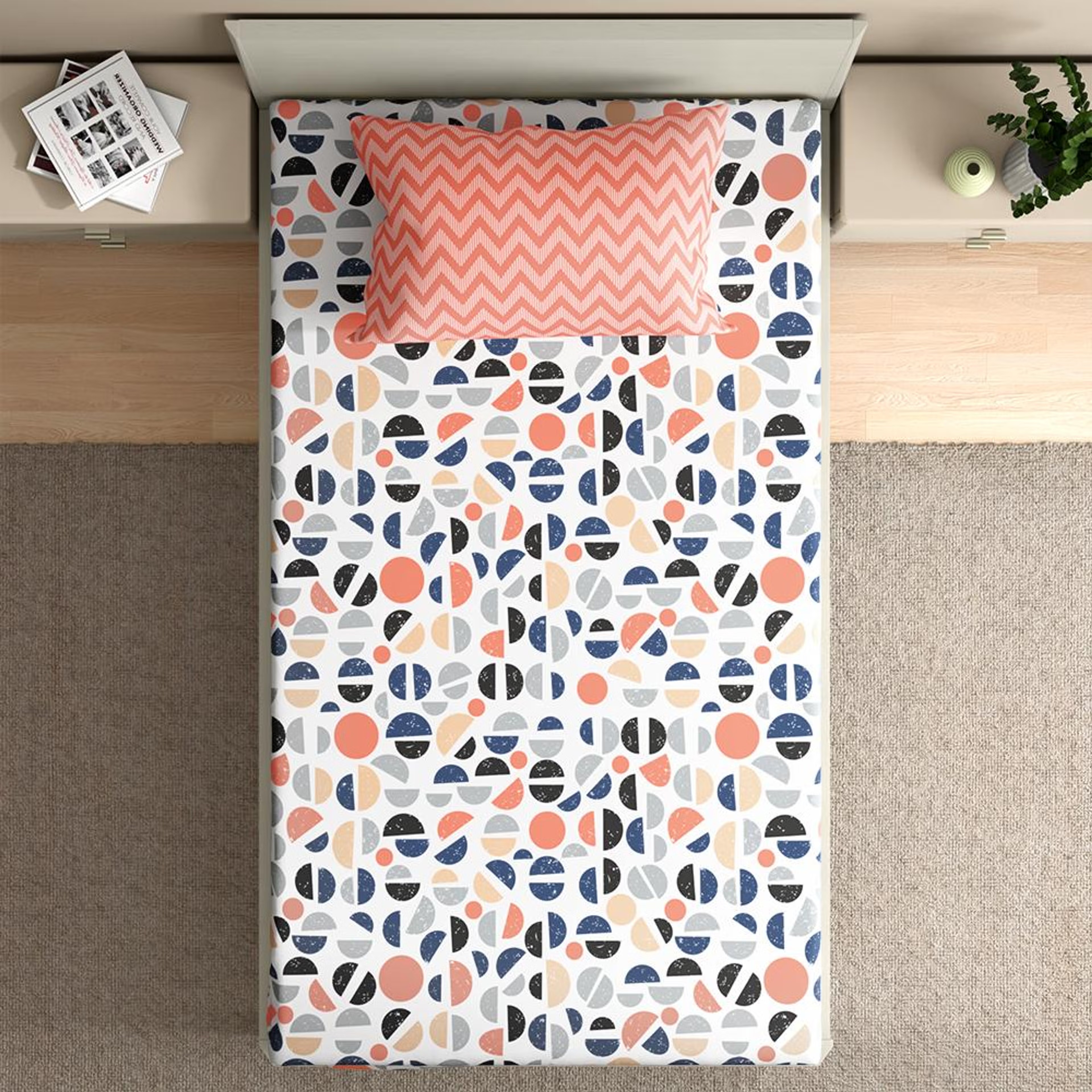 100% Cotton 200 TC Fitted Bedsheet With 1 Pillow Cover | Bekky Single, 72" x 30", Bekky| 1.83m x 76cm Single - 72" x 30 7 100% Cotton 200 TC Fitted Bedsheet With 1 Pillow Cover | Bekky Single, 72" x 30", Bekky| 1.83m x 76cm Single - 72" x 30\