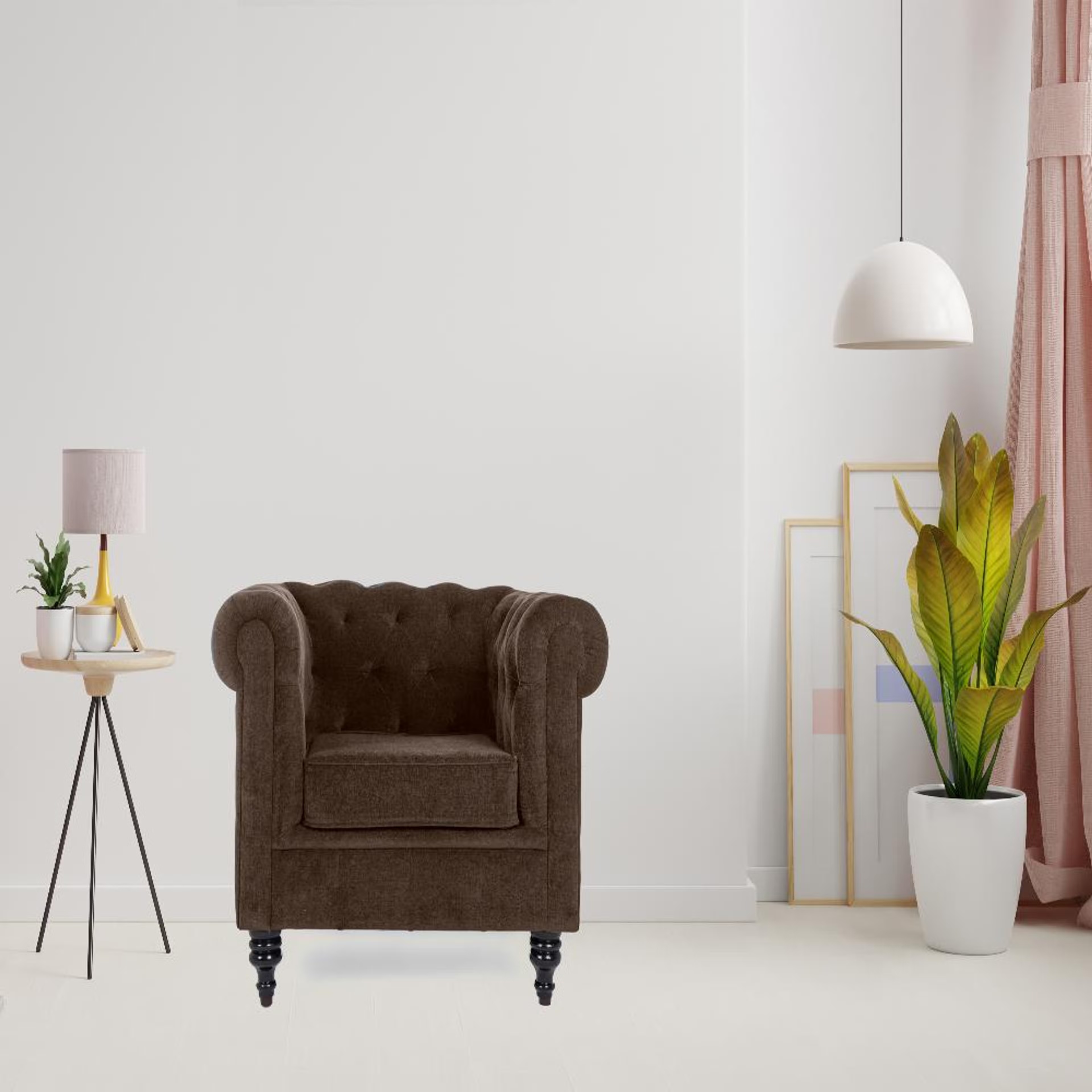 Wakefit Havana Sofa - Single Seater Dark Earth 1 Seater, Dark Earth