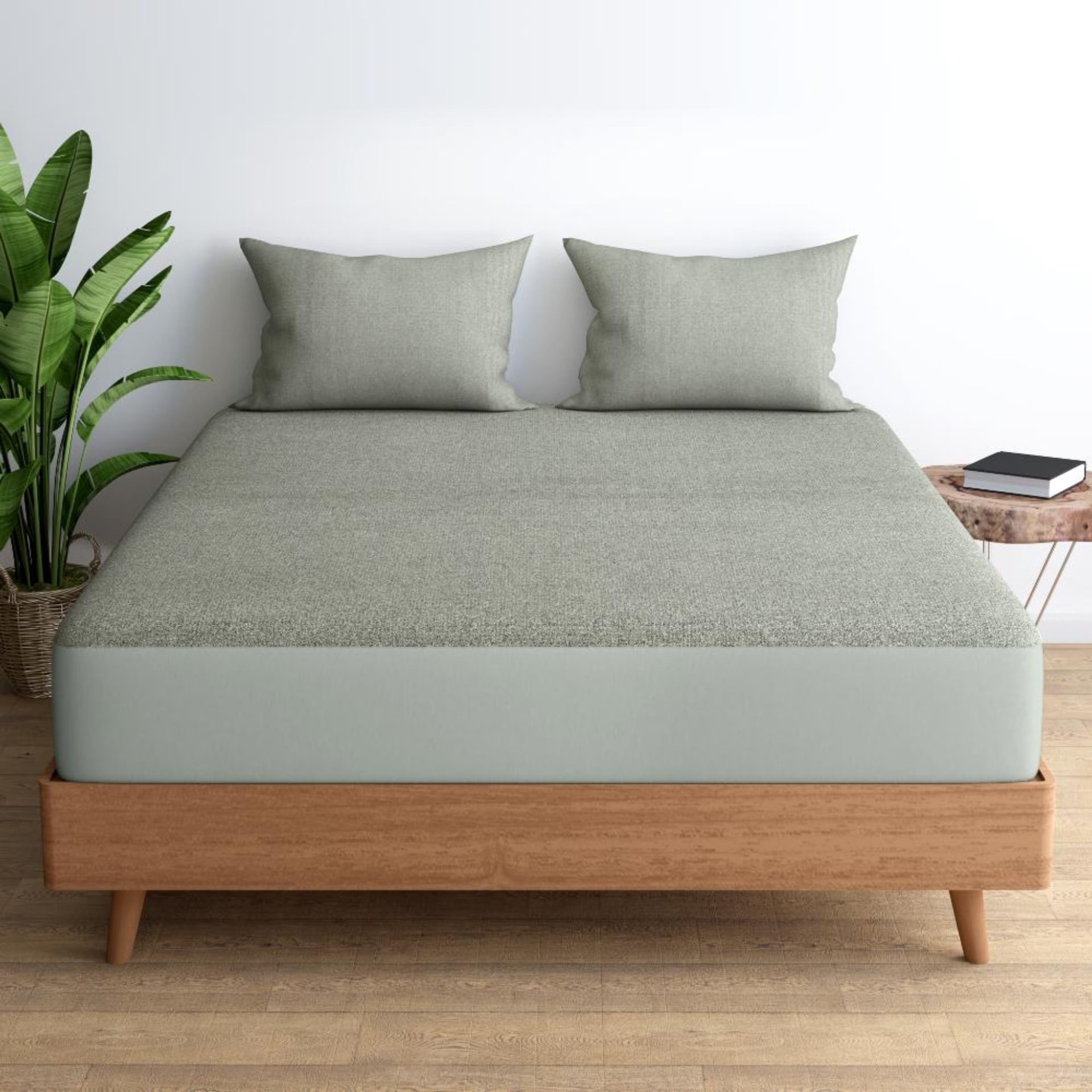 Water Proof Bamboo Terry Mattress Protector | Iron Grey | Machine Washable | Super Soft Diwan - 72" x 48 2 Water Proof Bamboo Terry Mattress Protector | Iron Grey | Machine Washable | Super Soft Diwan - 72" x 48\