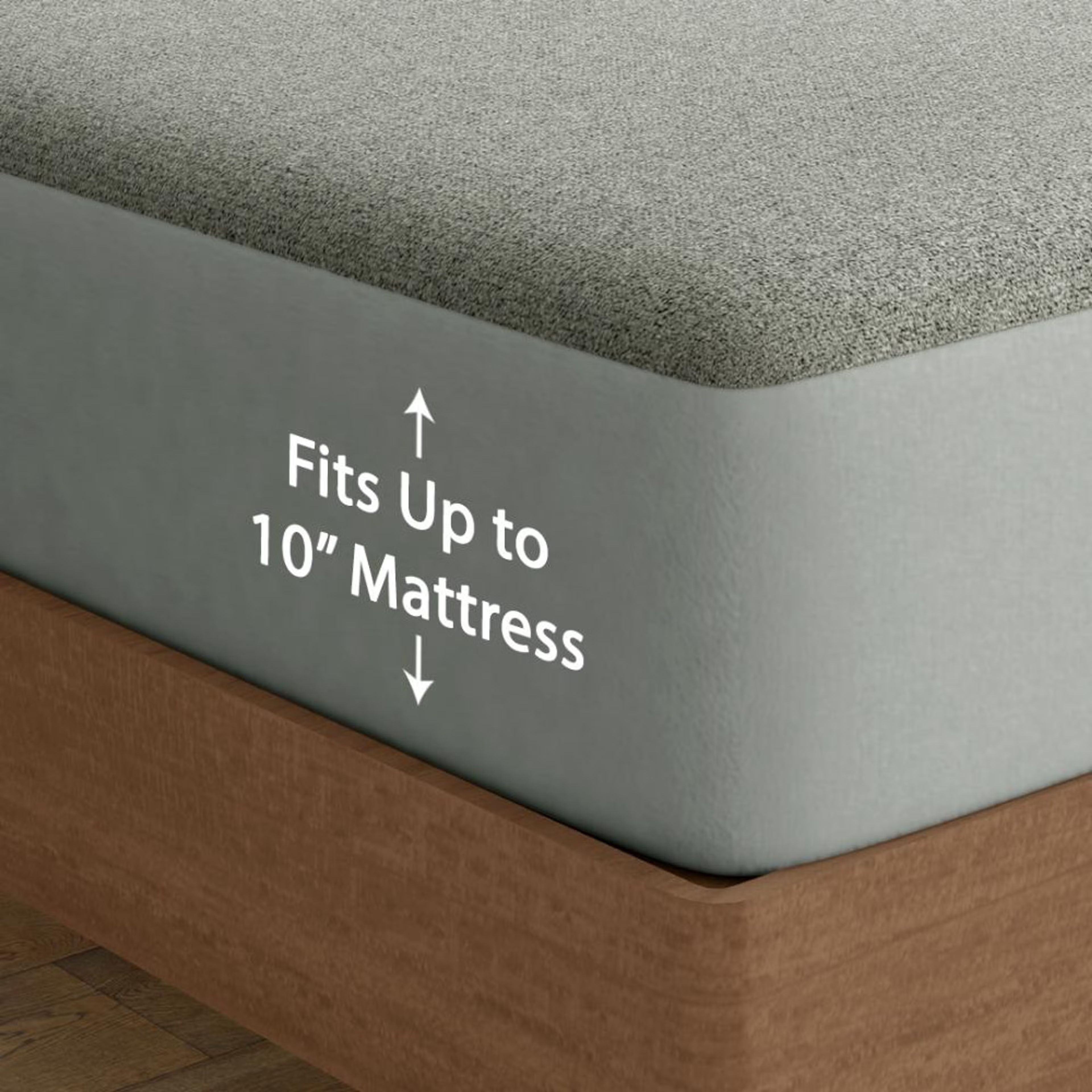 Water Proof Bamboo Terry Mattress Protector | Iron Grey | Machine Washable | Super Soft Single - 72" x 36\