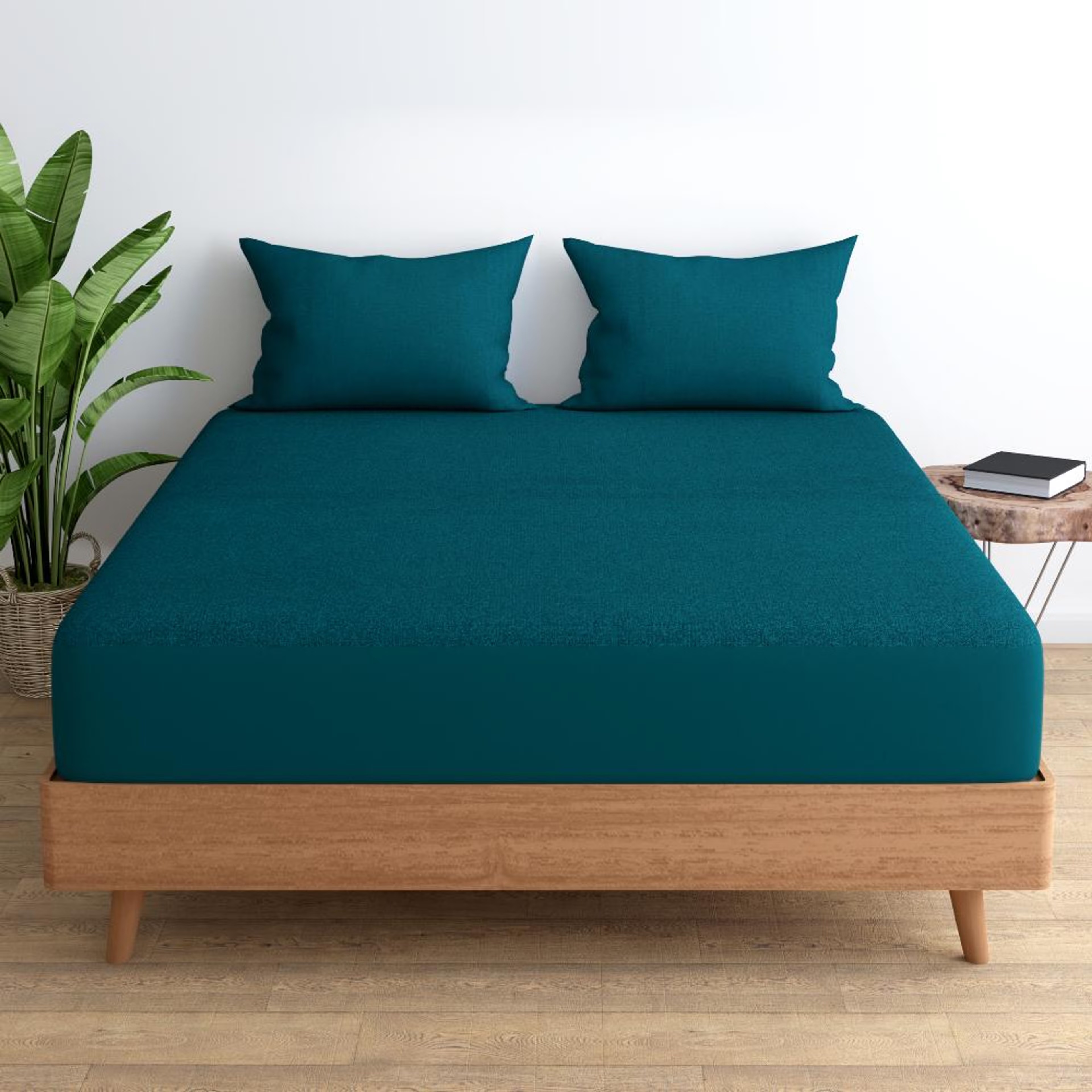 Water Proof Bamboo Terry Mattress Protector | Teal | Machine Washable | Super Soft Queen - 72" x 60\