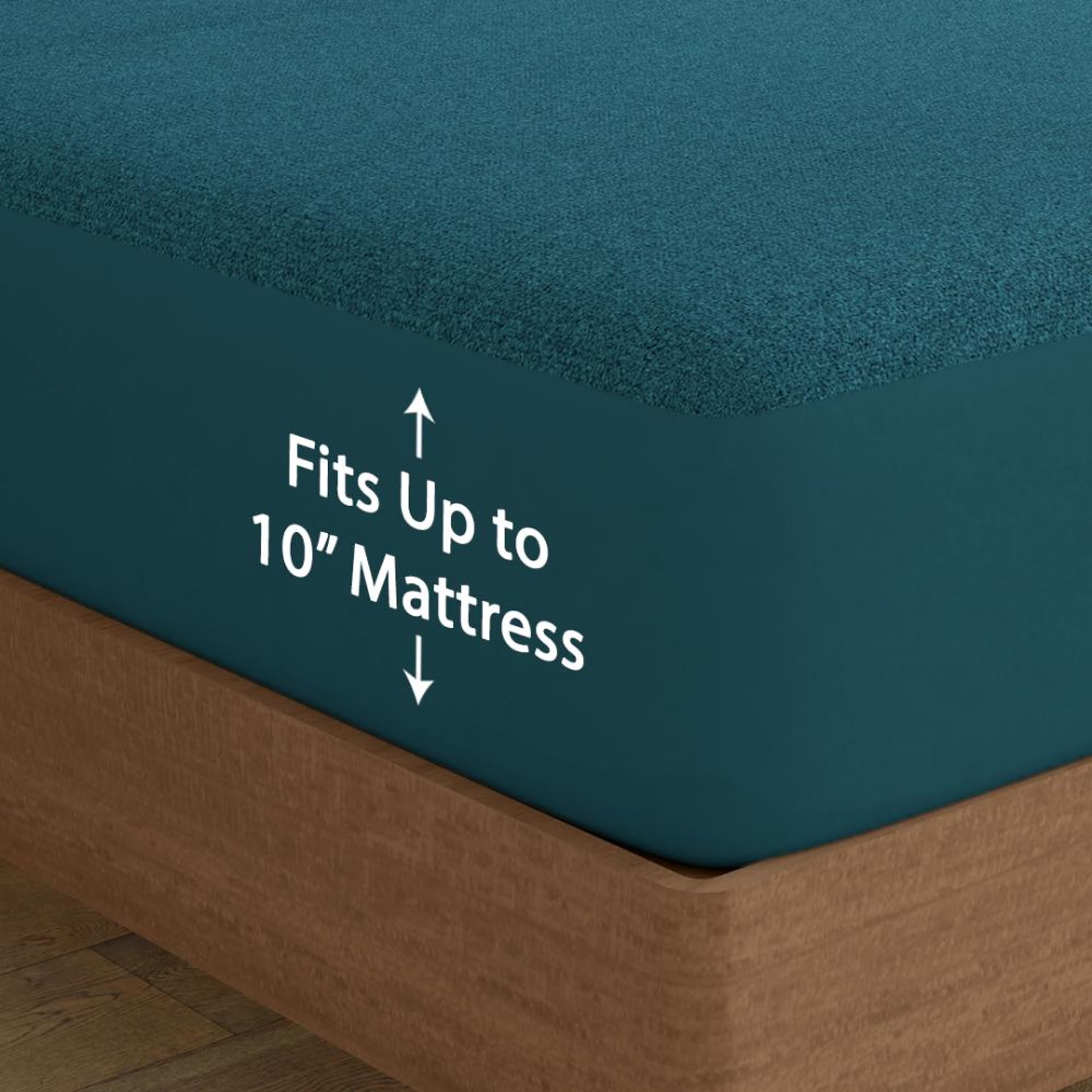 Water Proof Bamboo Terry Mattress Protector | Teal | Machine Washable | Super Soft Queen - 72" x 60\
