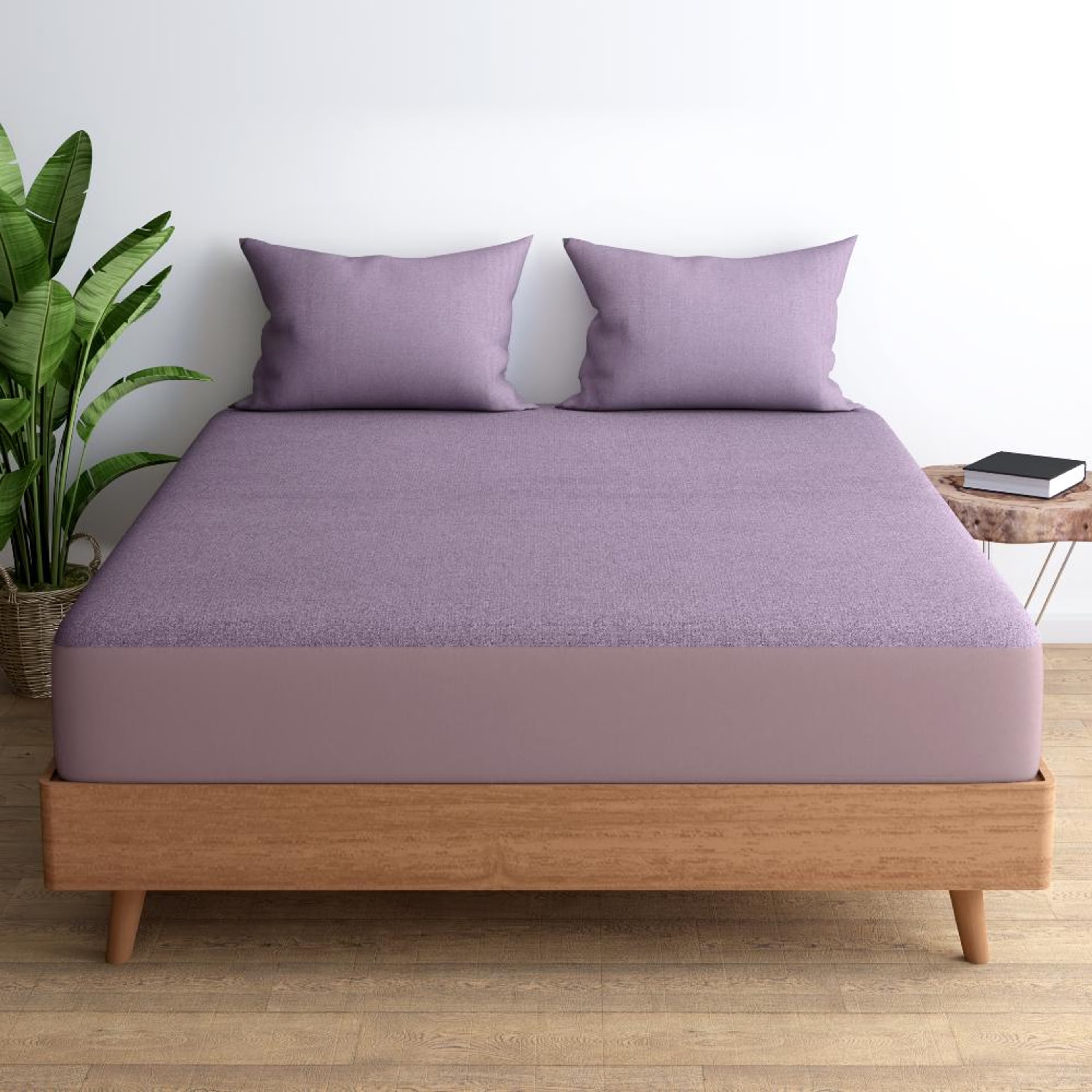 Water Proof Bamboo Terry Mattress Protector | Lavender | Machine Washable | Super Soft Diwan - 72" x 48\