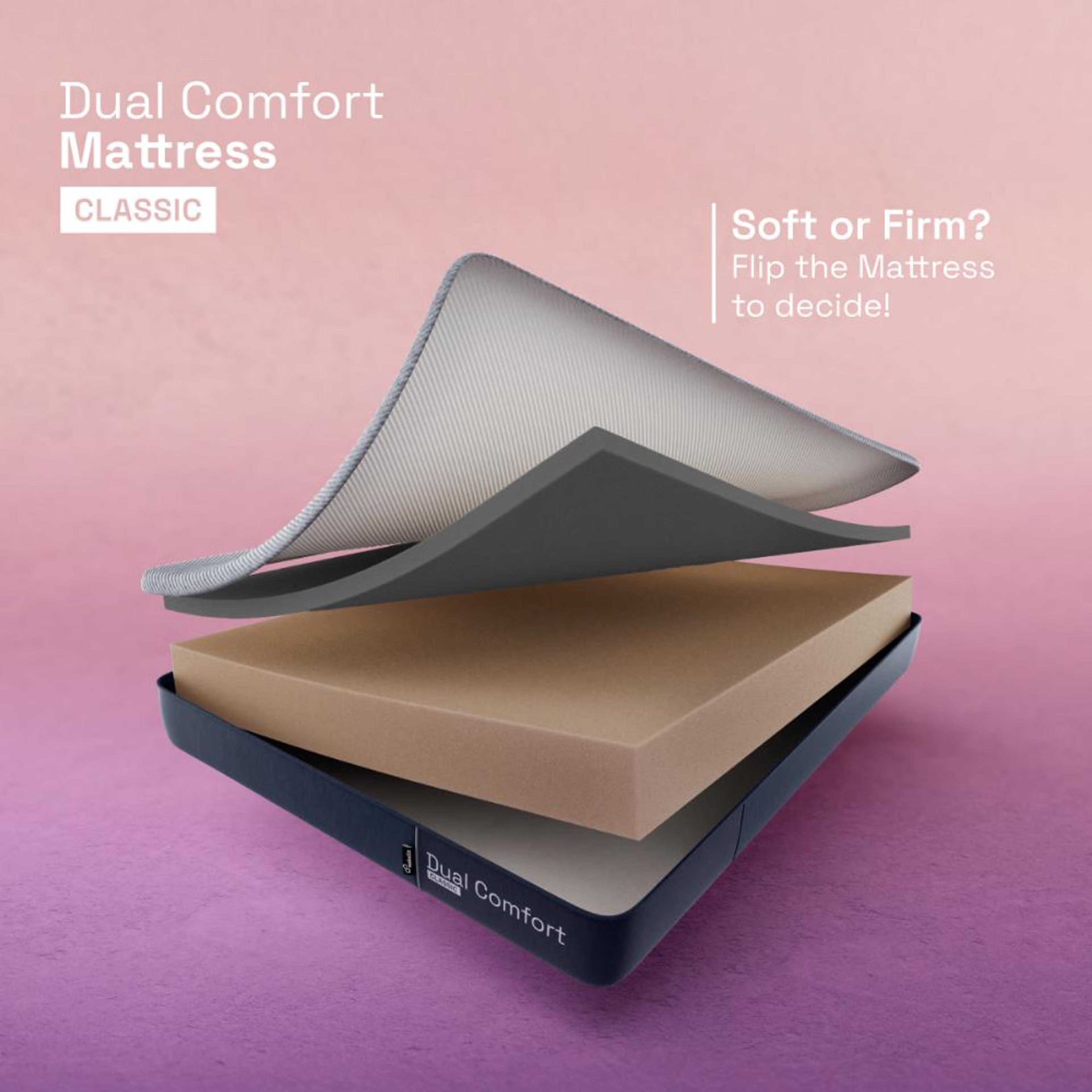 Home 43 Wakefit Dual Comfort Mattress Custom - 96" x 84" x 5" - 2.44m x 2.13m x 12.7cm