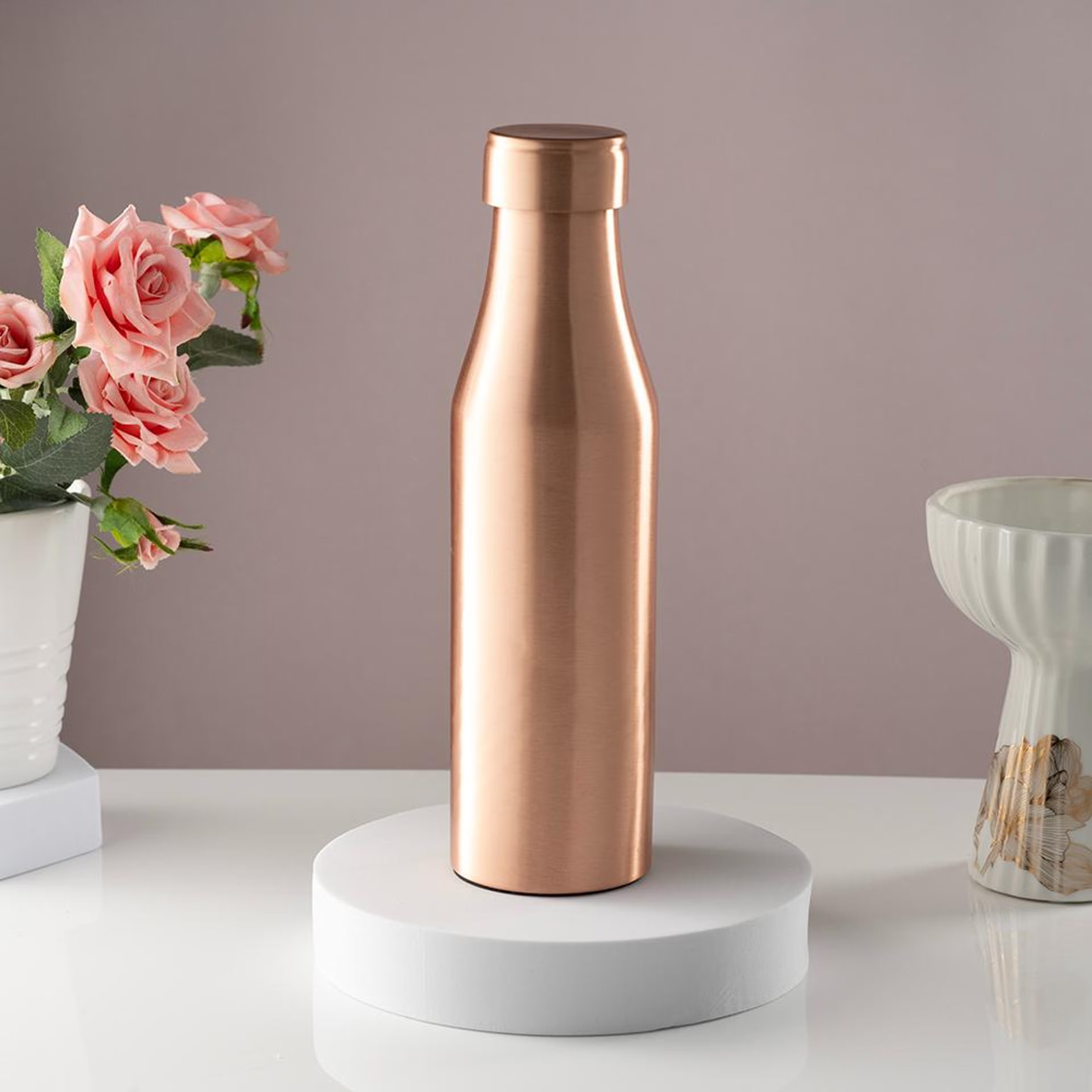 Copper Bottle | 1 Litre | 100% Pure Copper | Leak Proof & BPA Free | Office Bottle | Ayurveda Recommended | Boosts immunity| Supports Digestive & Liver Health | Inari Copper, Red Brown