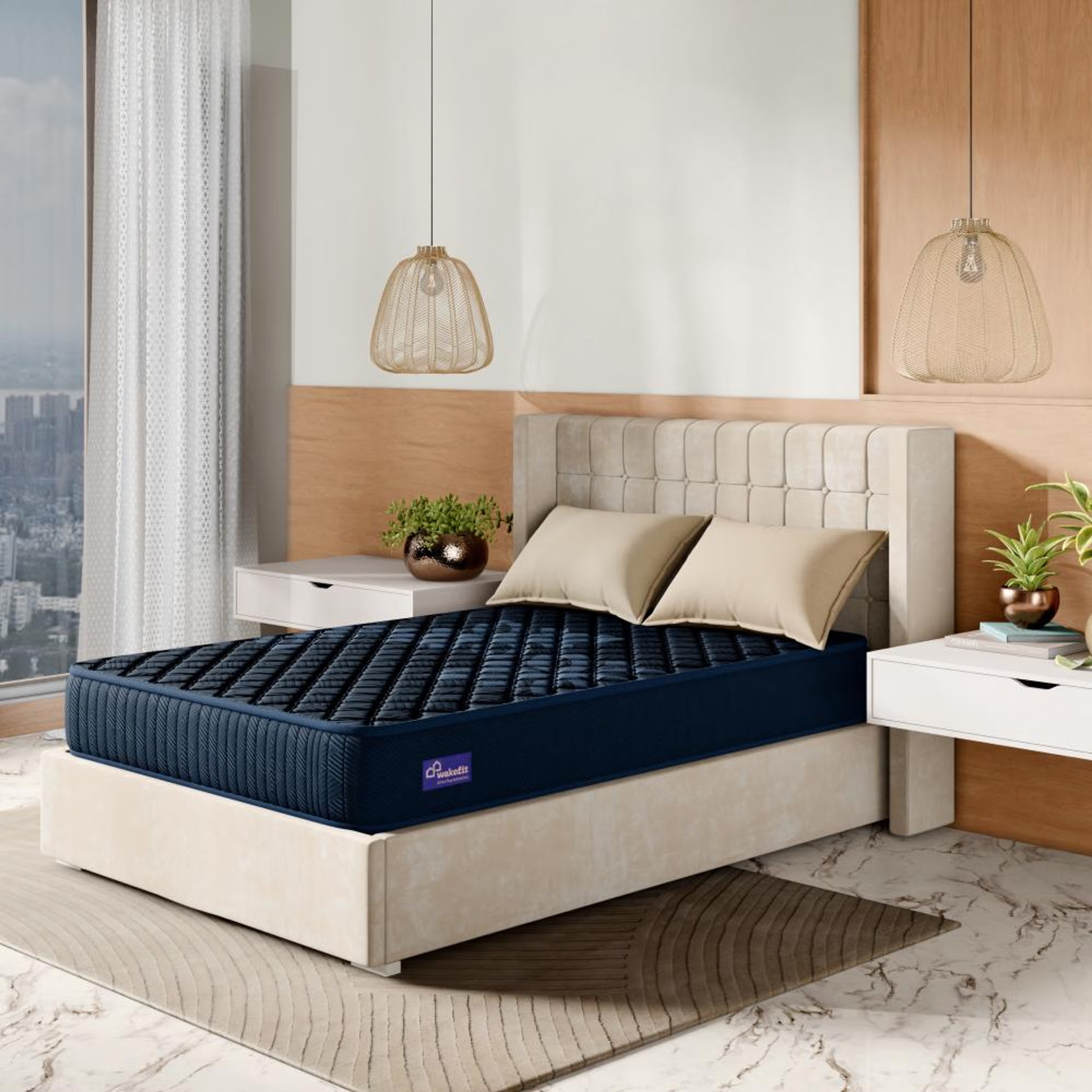 Home 42 Wakefit Ortho Plus ActiveCool Mattress Queen - 72" x 66" x 8" - 1.83m x 1.68m x 20.3cm