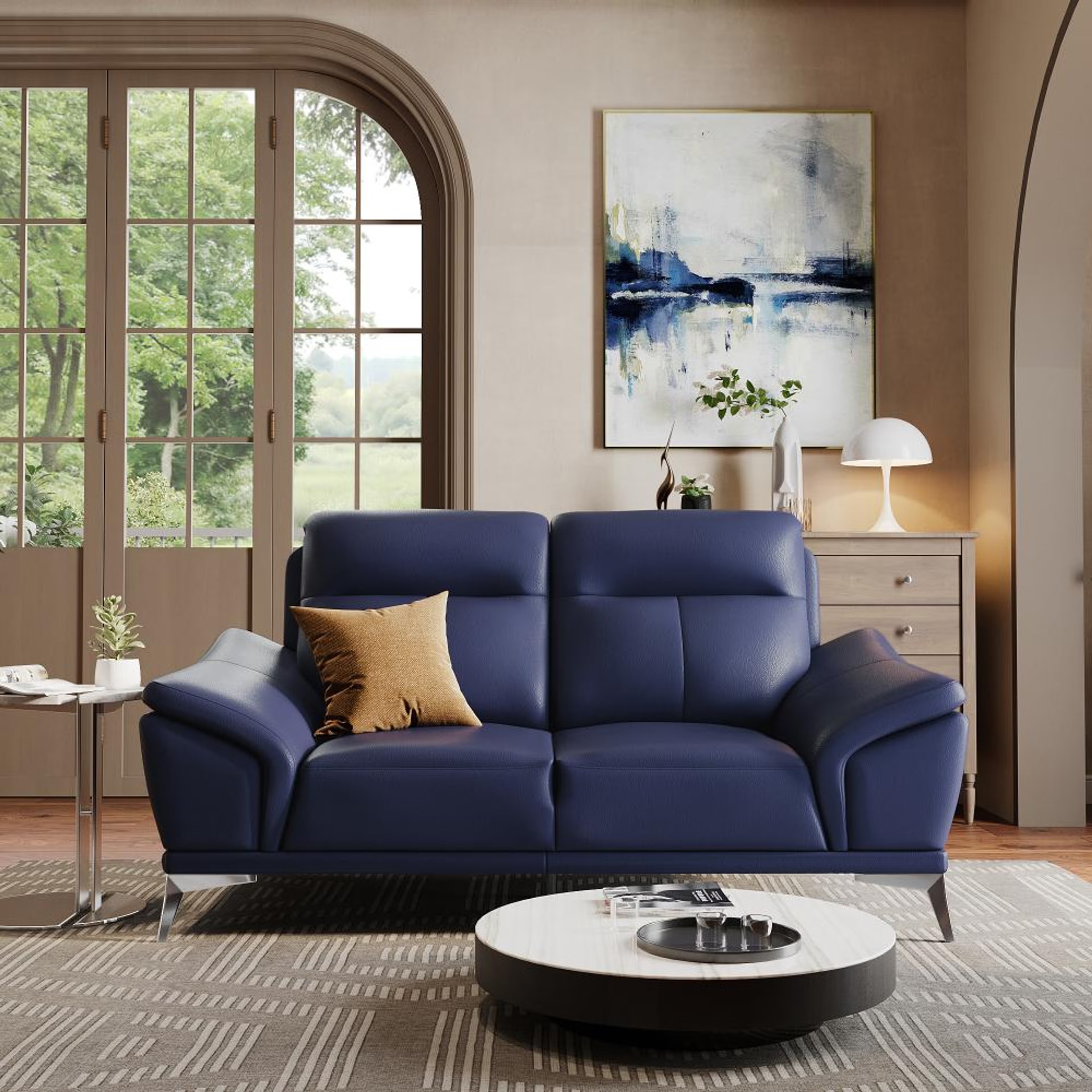 Home 34 Wakefit Tahiti Sofa -Two Seater Regular, Two Seater, Blue