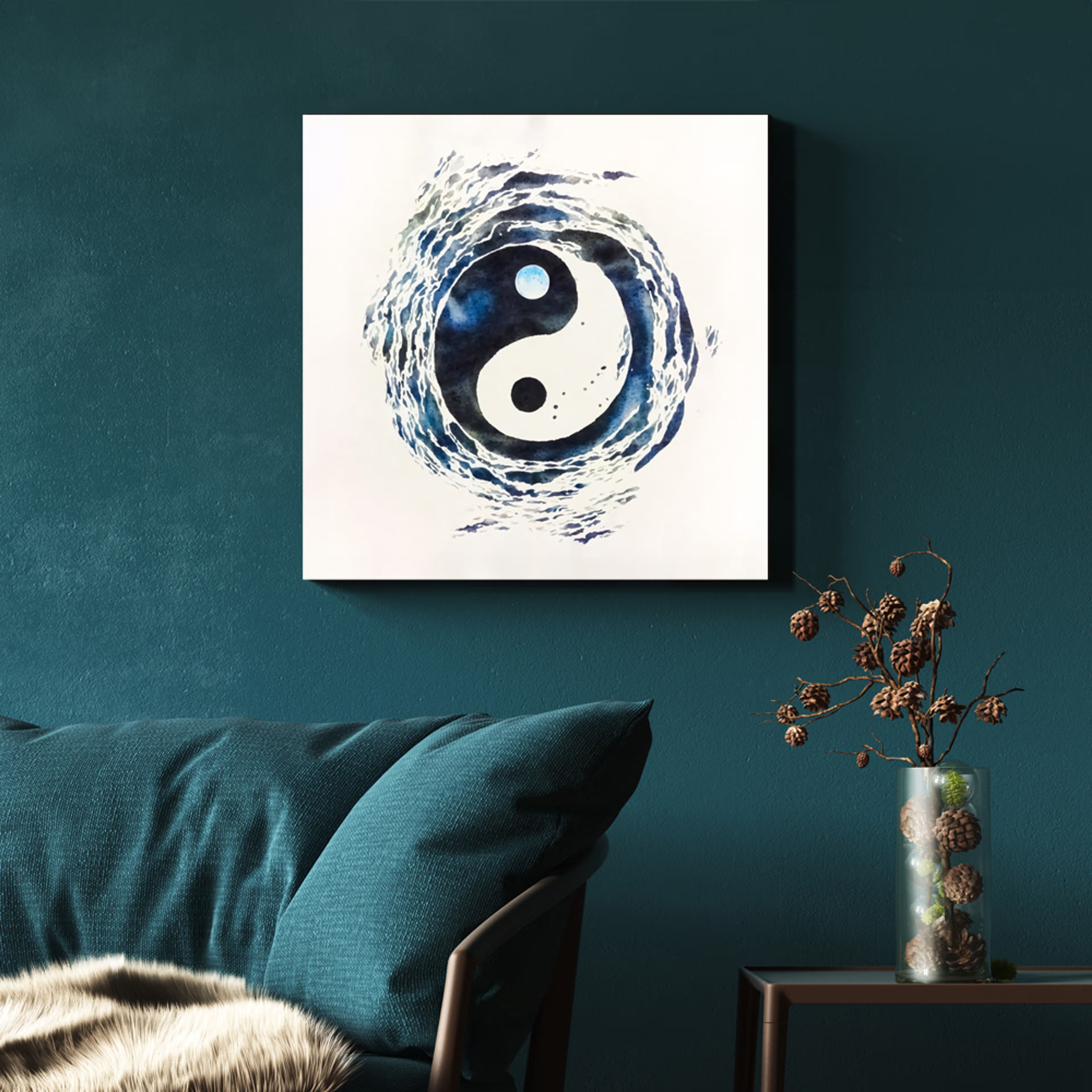Canvas Wall Painting | 24x24 Inch | Set of 1 | For Living Room, Bedroom & Office Decor | Gifting Option | Elemental Fusion 24 inch, Set of 1
