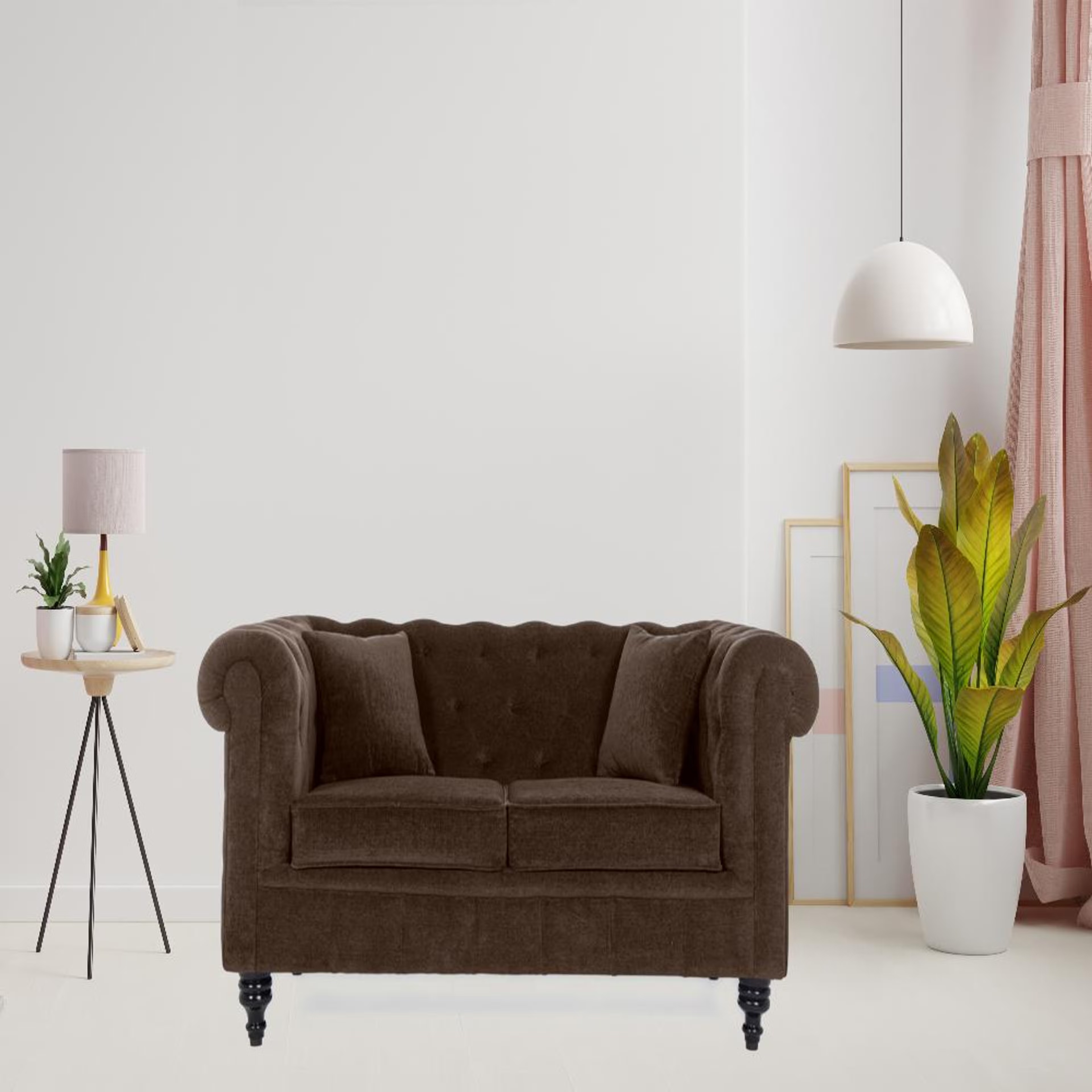 Wakefit Havana Sofa - Two Seater Dark Earth 2 Seater, Dark Earth