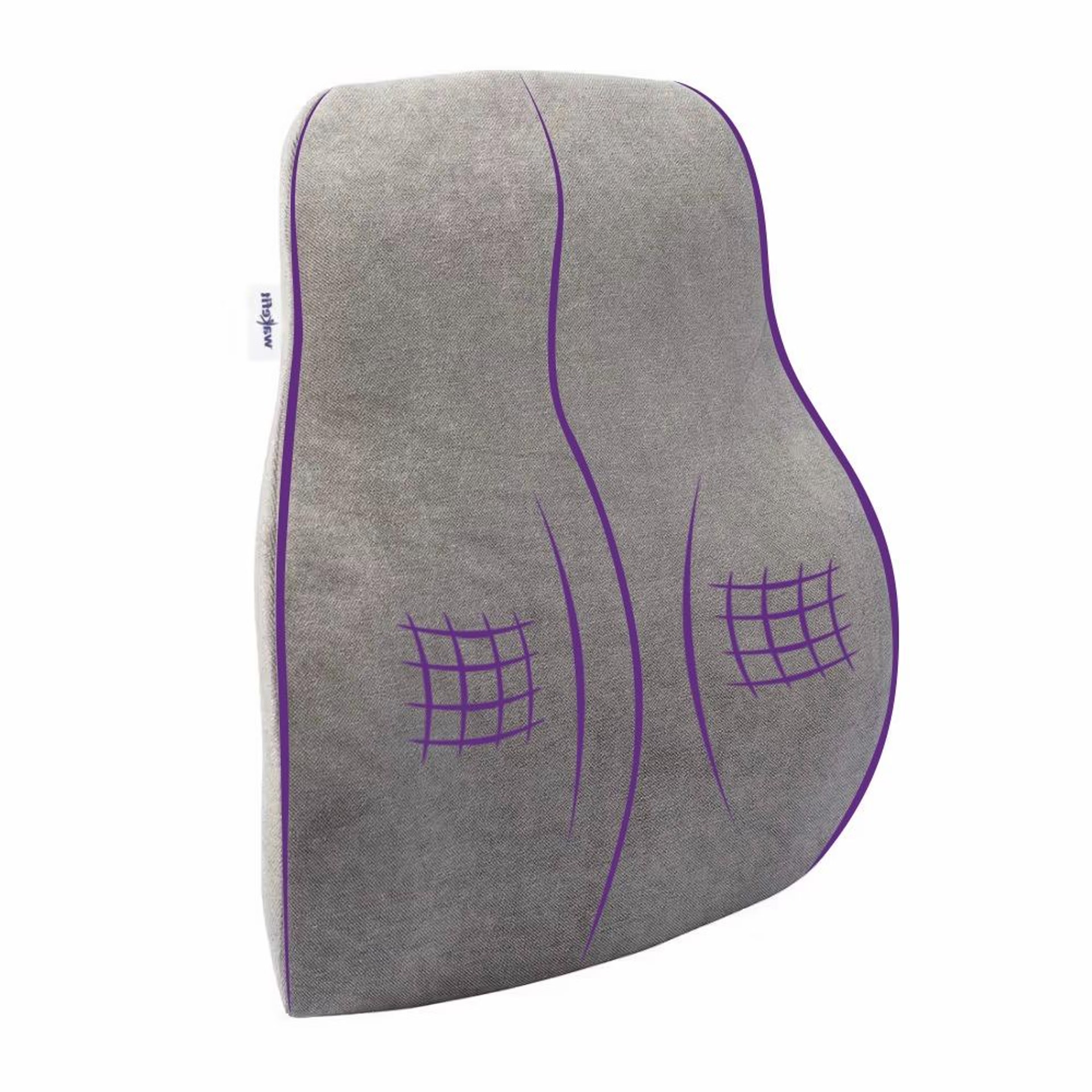 Home 36 Wakefit Back Support Cushion | Lumbar, Lower Back & Upper Back Support | Ergonomic, Memory Foam, Pain Relief | Office Chair or Car Seat Cushion | Grey Full Back Support, Grey