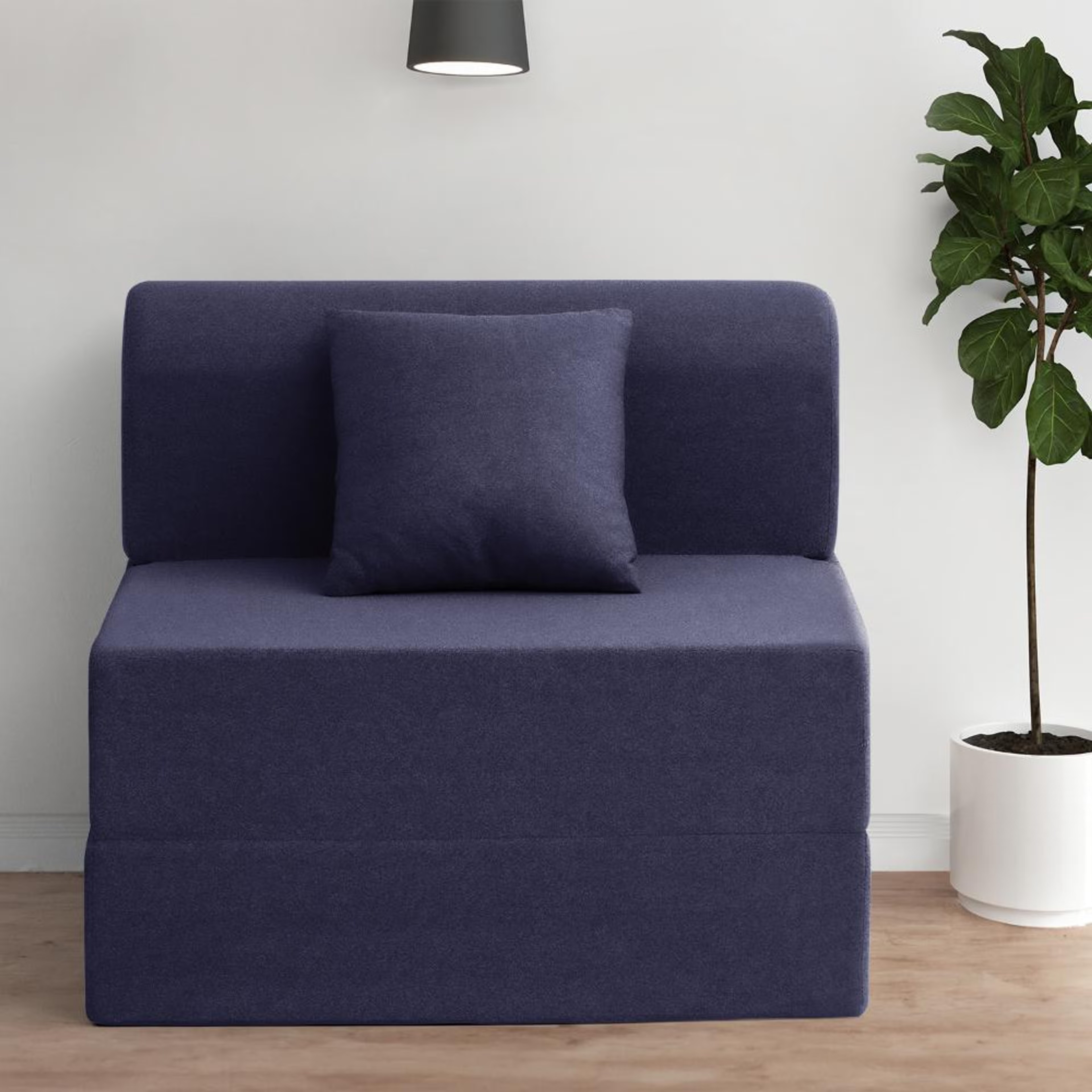 Wakefit Flipper Sofa Cum Bed - One Seater (6'x2.5') Feet- WarpKnit Blue Regular, 7.5 Thickness, Single Seater, Warpknit Blue