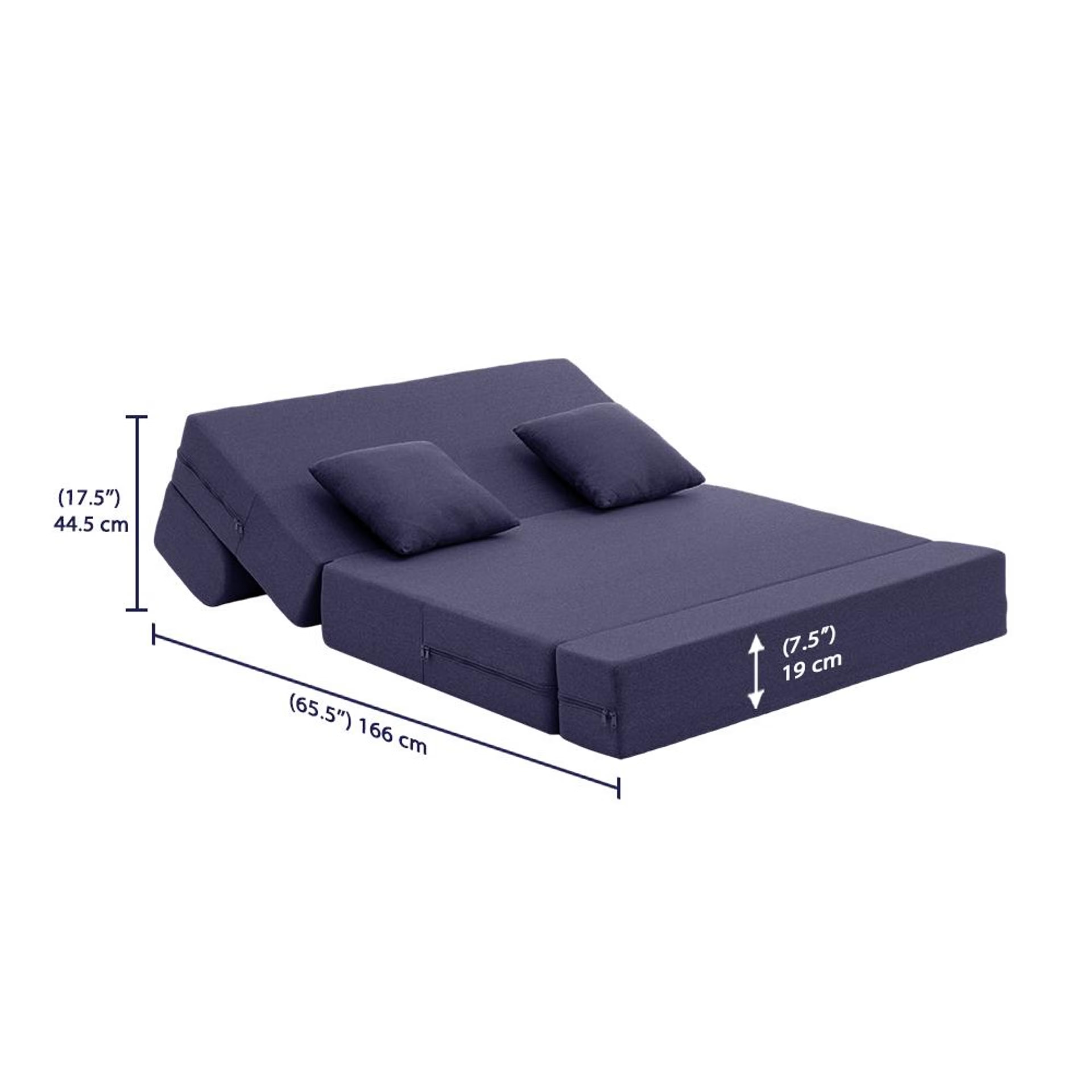 Wakefit Flipper Sofa Cum Bed - Two Seater (6'x4') Feet- WarpKnit Blue Regular, 7.5 Thickness, Two Seater, Warpknit Blue 12 Wakefit Flipper Sofa Cum Bed - Two Seater (6'x4') Feet- WarpKnit Blue Regular, 7.5 Thickness, Two Seater, Warpknit Blue