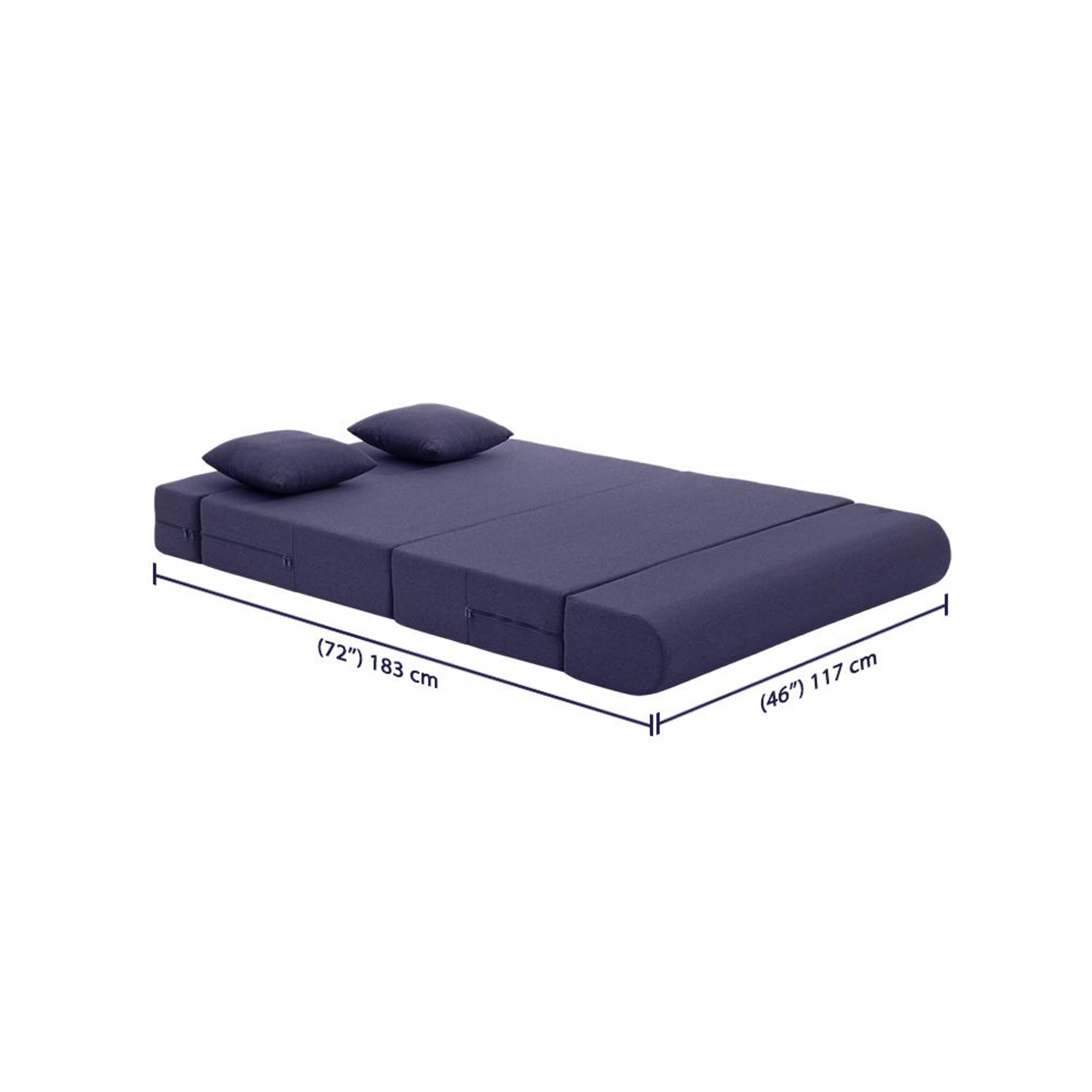 Wakefit Flipper Sofa Cum Bed - Two Seater (6'x4') Feet- WarpKnit Blue Regular, 7.5 Thickness, Two Seater, Warpknit Blue 13 Wakefit Flipper Sofa Cum Bed - Two Seater (6'x4') Feet- WarpKnit Blue Regular, 7.5 Thickness, Two Seater, Warpknit Blue