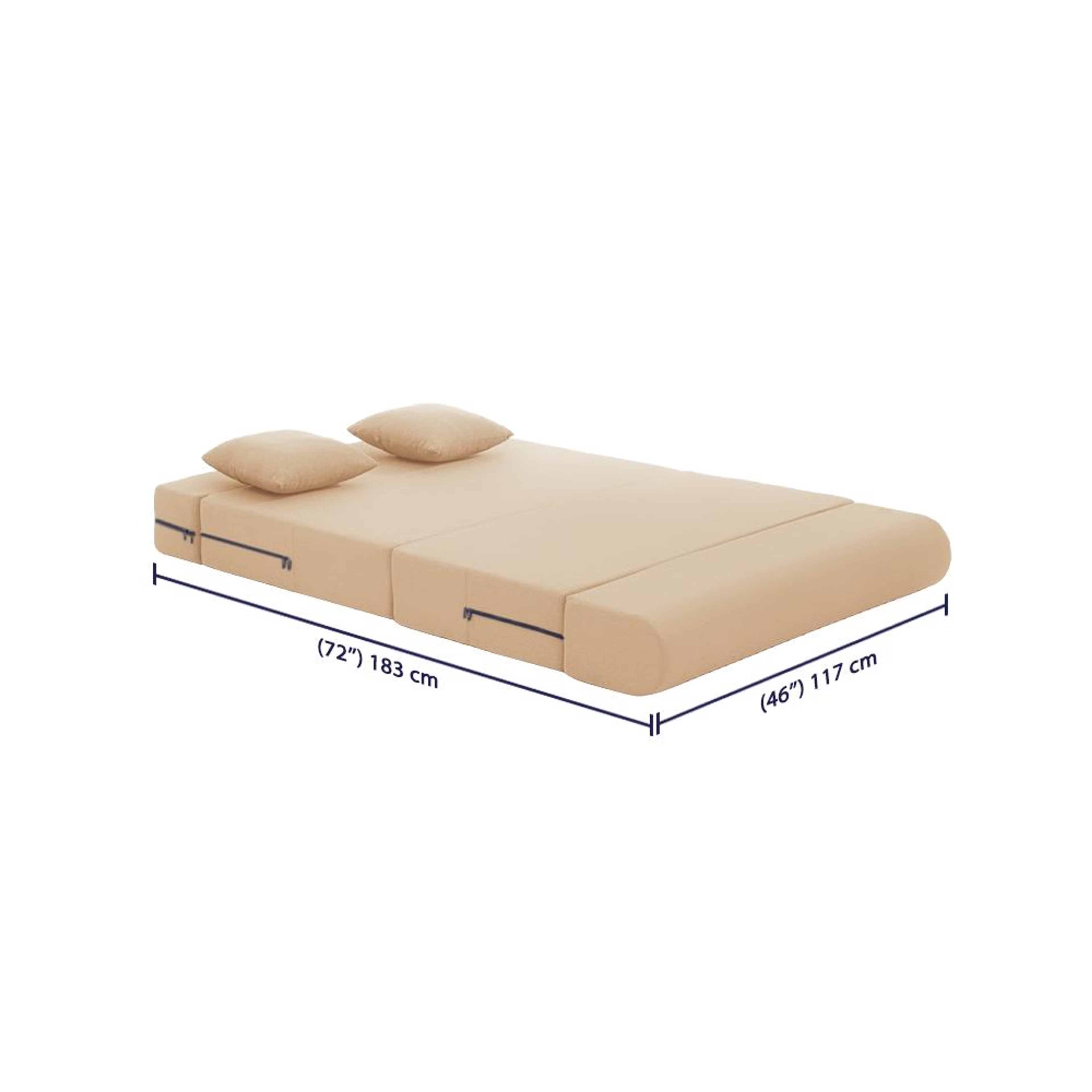 Wakefit Flipper Sofa Cum Bed - Two Seater (6'x4') Feet- WarpKnit Beige Regular, 7.5 Thickness, Two Seater, Warpknit Beige 9 Wakefit Flipper Sofa Cum Bed - Two Seater (6'x4') Feet- WarpKnit Beige Regular, 7.5 Thickness, Two Seater, Warpknit Beige