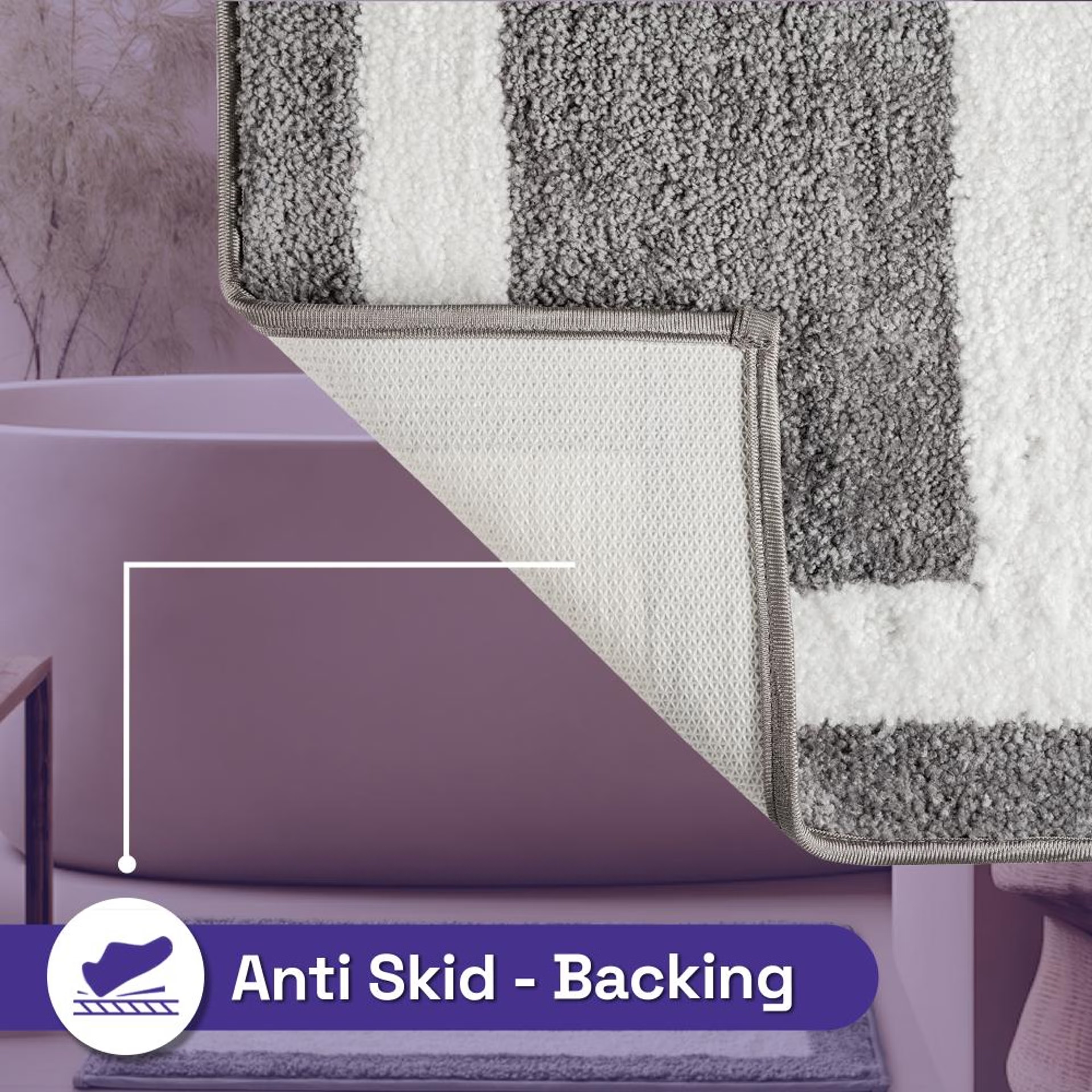 Home 30 Bath Mat | Set of 1 | 40x60cm | Anti Skid & Highly Absorbent Bathroom Mat | Machine Washable | Alpaka-Grey 40*60 cm, Grey