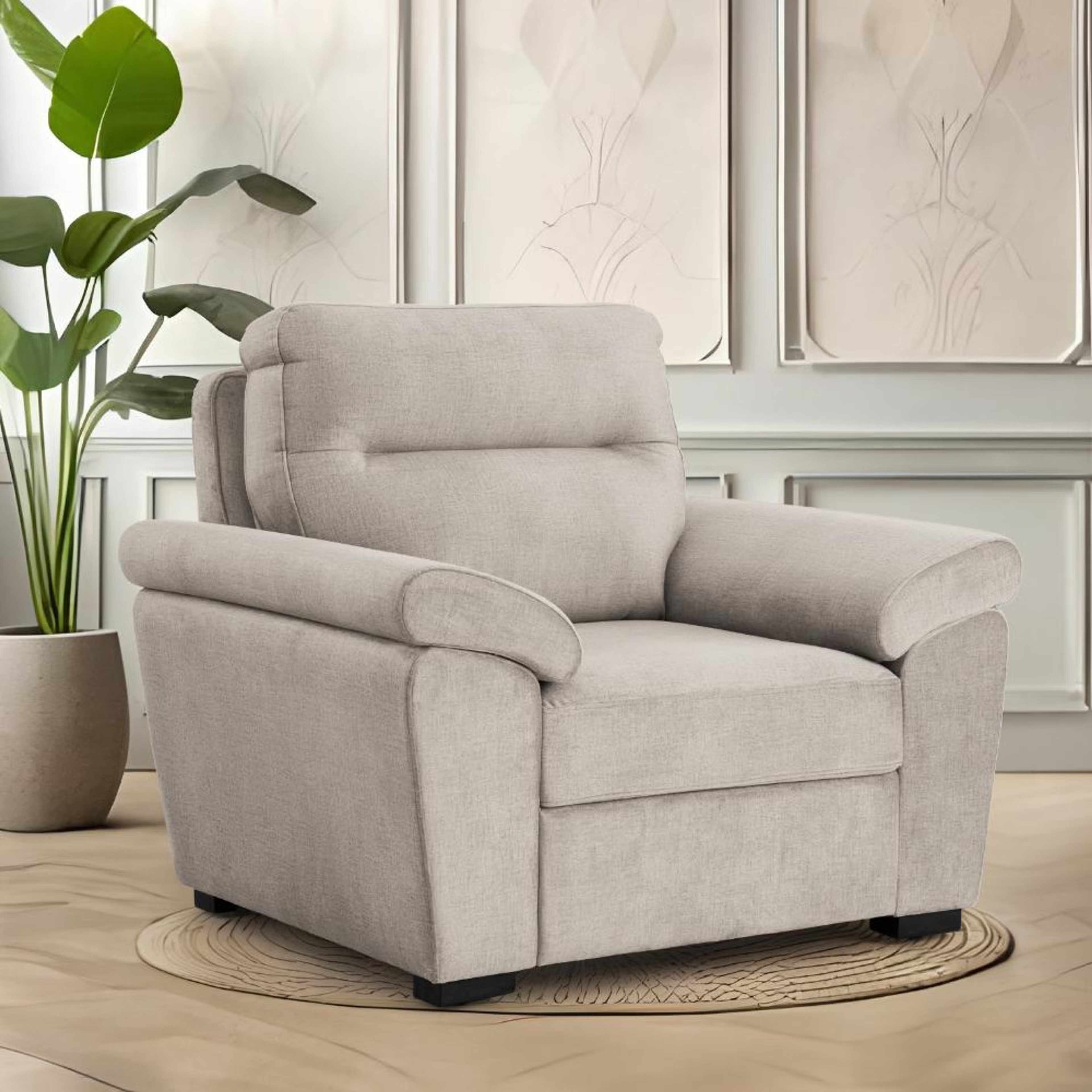 Wakefit Lounger Plus Sofa -Single Seater Regular, Single Seater, White