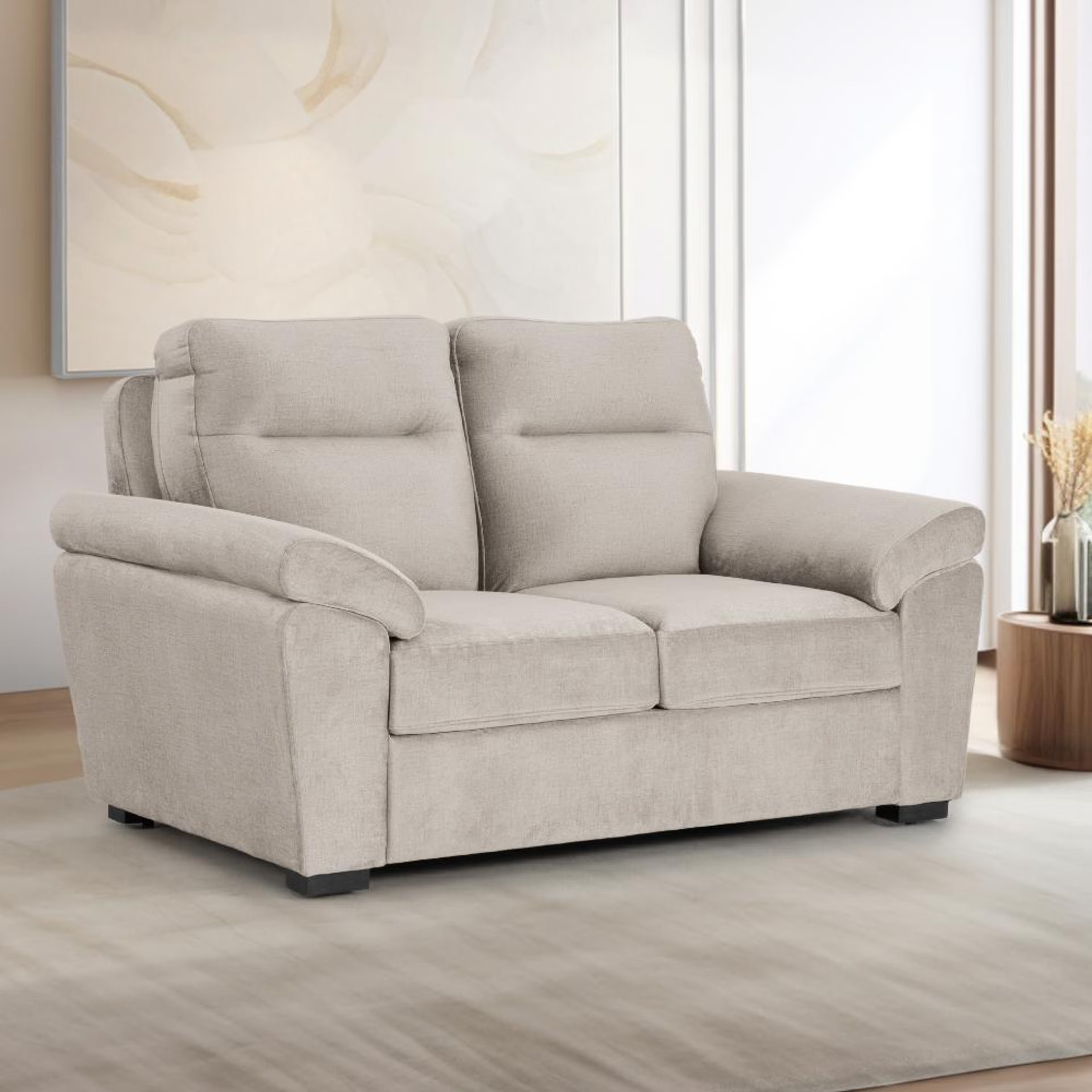 Wakefit Lounger Plus Sofa -Two Seater Regular, Two Seater, White