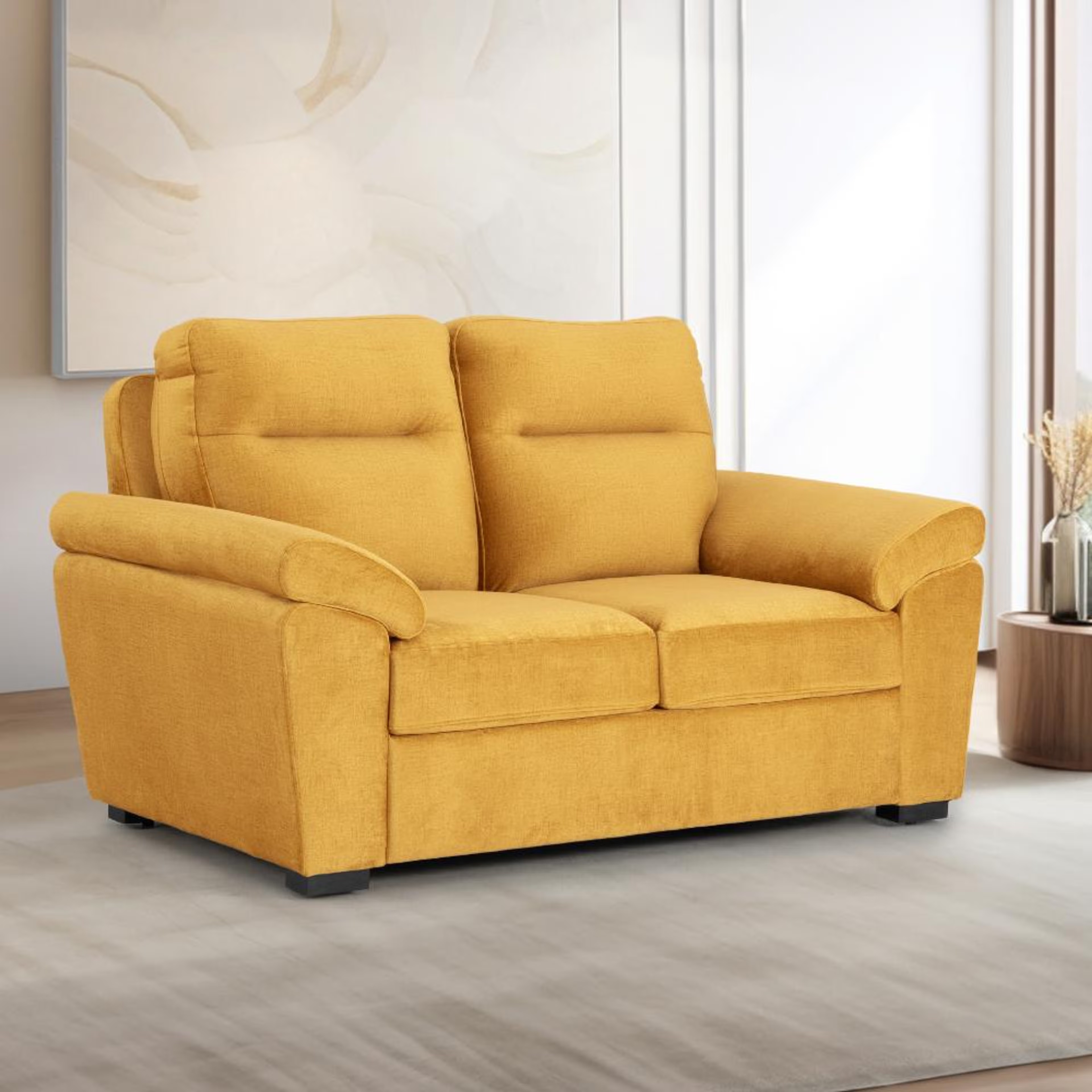 Home 28 Wakefit Lounger Plus Sofa -Two Seater Regular, Two Seater, Yellow