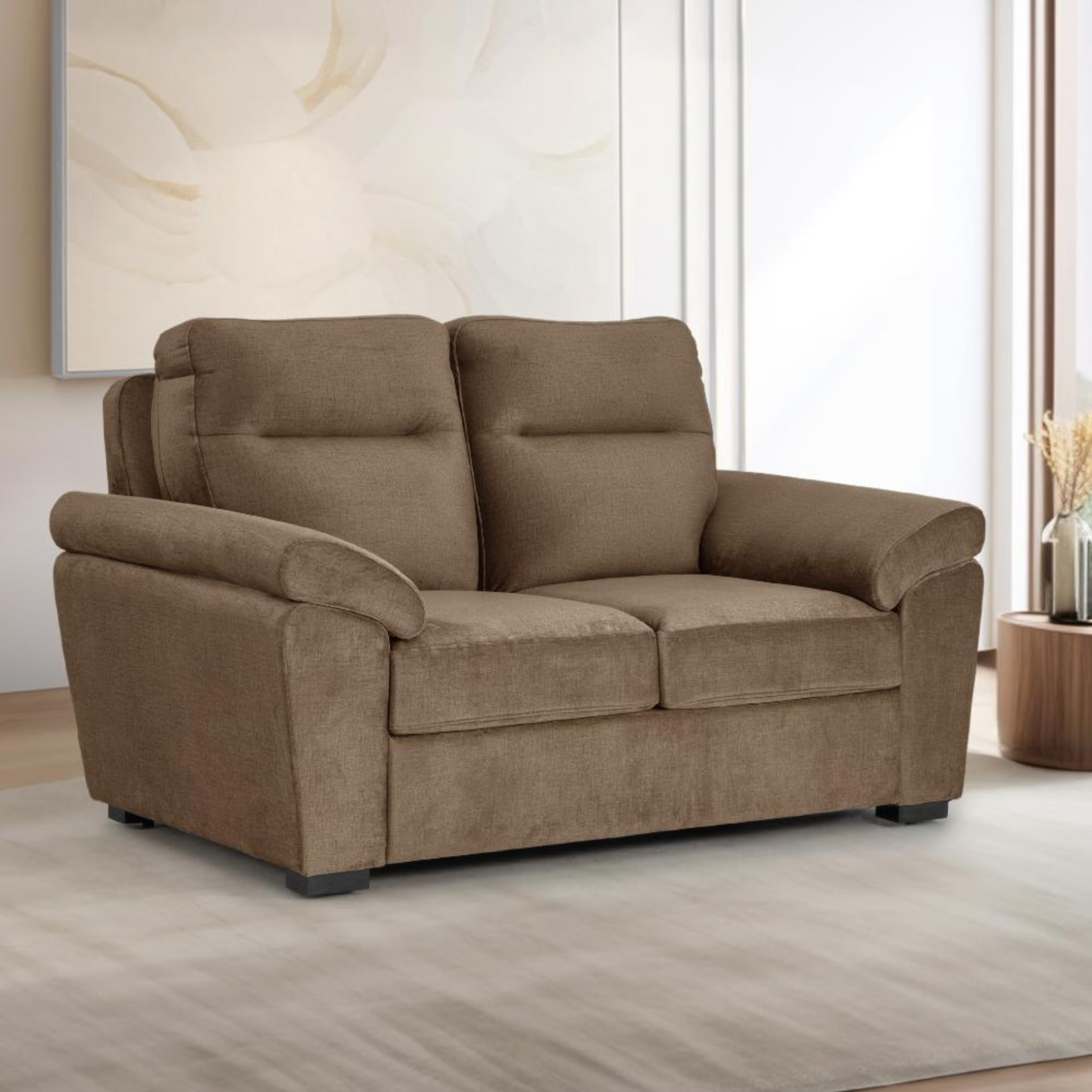 Wakefit Lounger Plus Sofa -Two Seater Regular, Two Seater, Mocha Brown