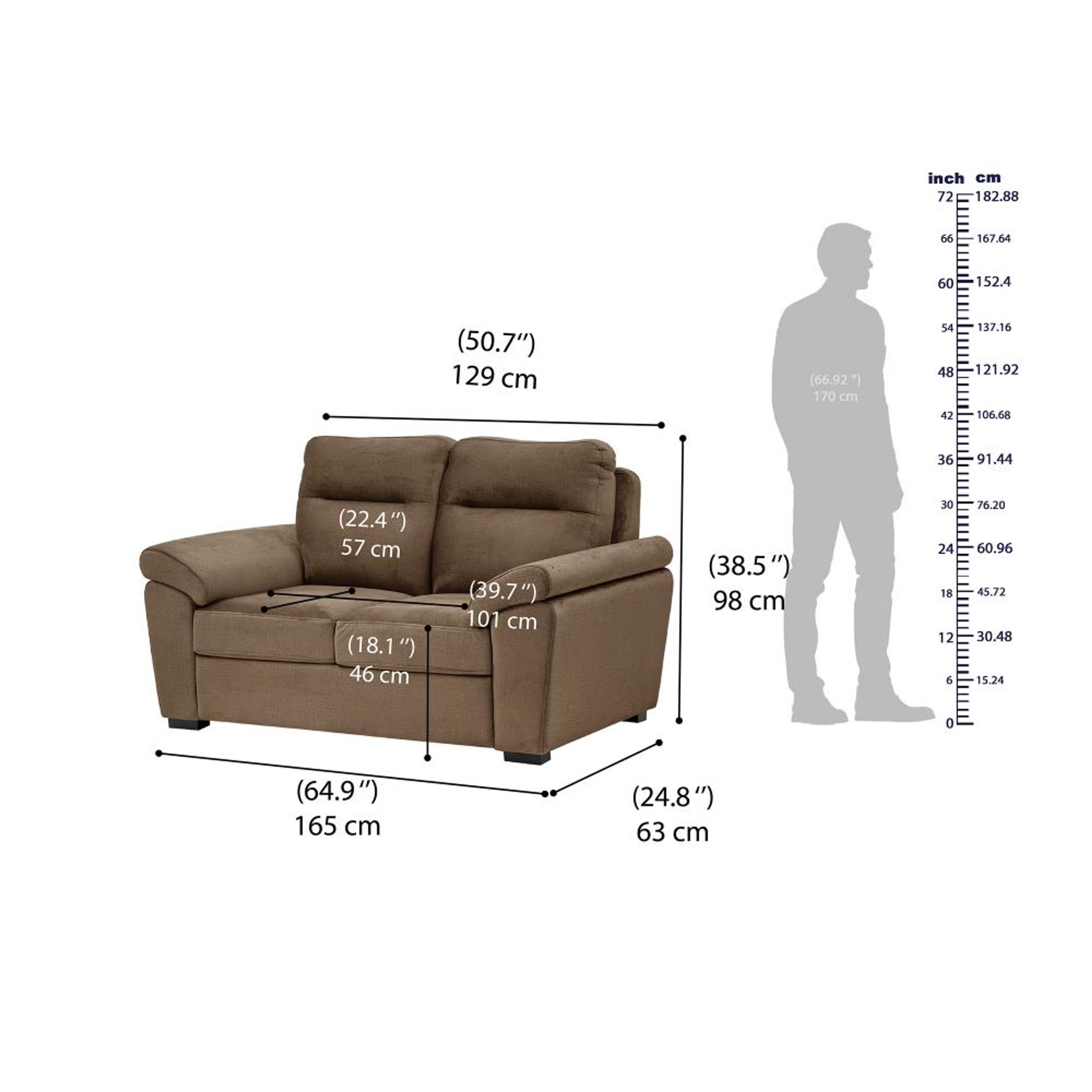Wakefit Lounger Plus Sofa -Two Seater Regular, Two Seater, Mocha Brown 7 Wakefit Lounger Plus Sofa -Two Seater Regular, Two Seater, Mocha Brown