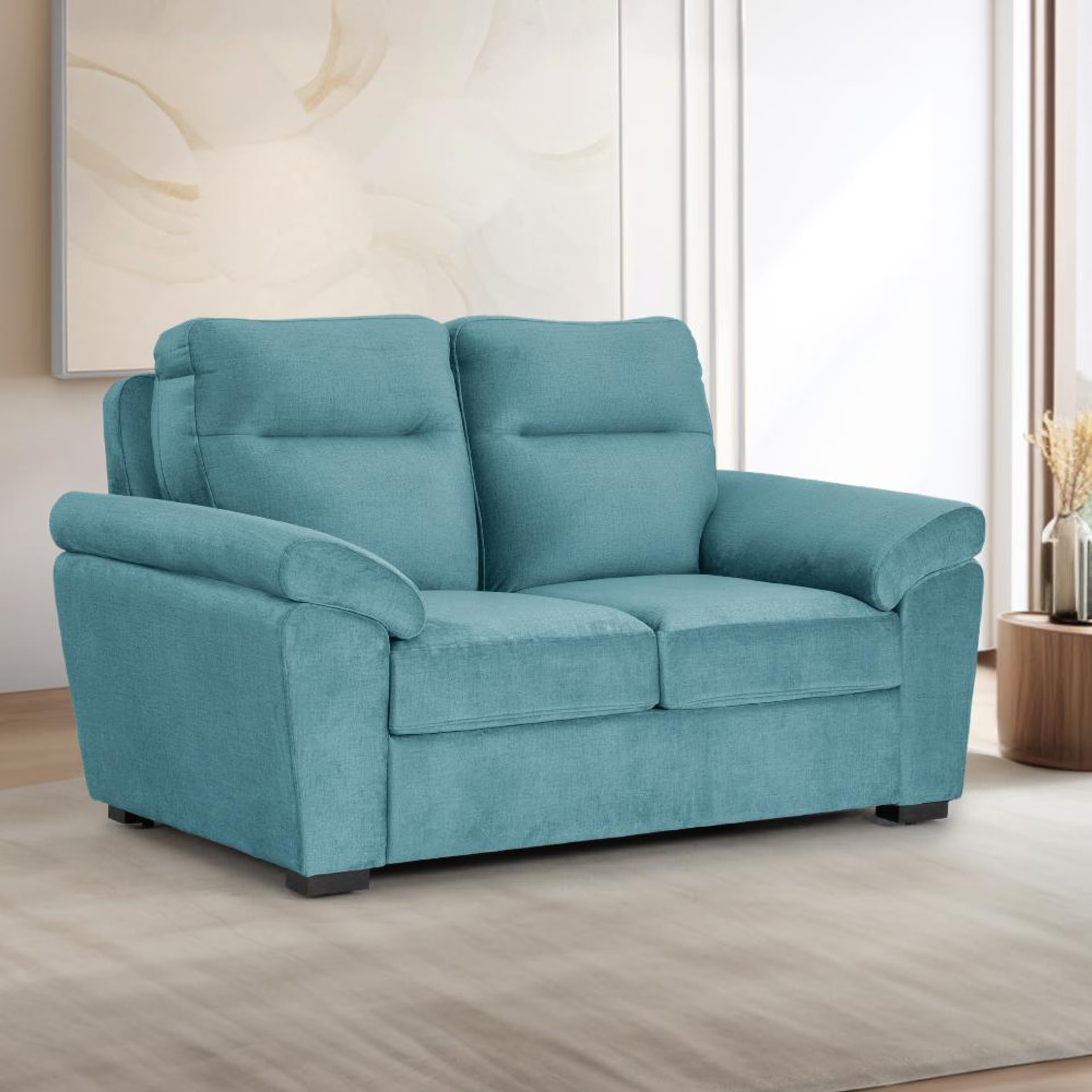 Home 38 Wakefit Lounger Plus Sofa -Two Seater Regular, Two Seater, Aqua Blue