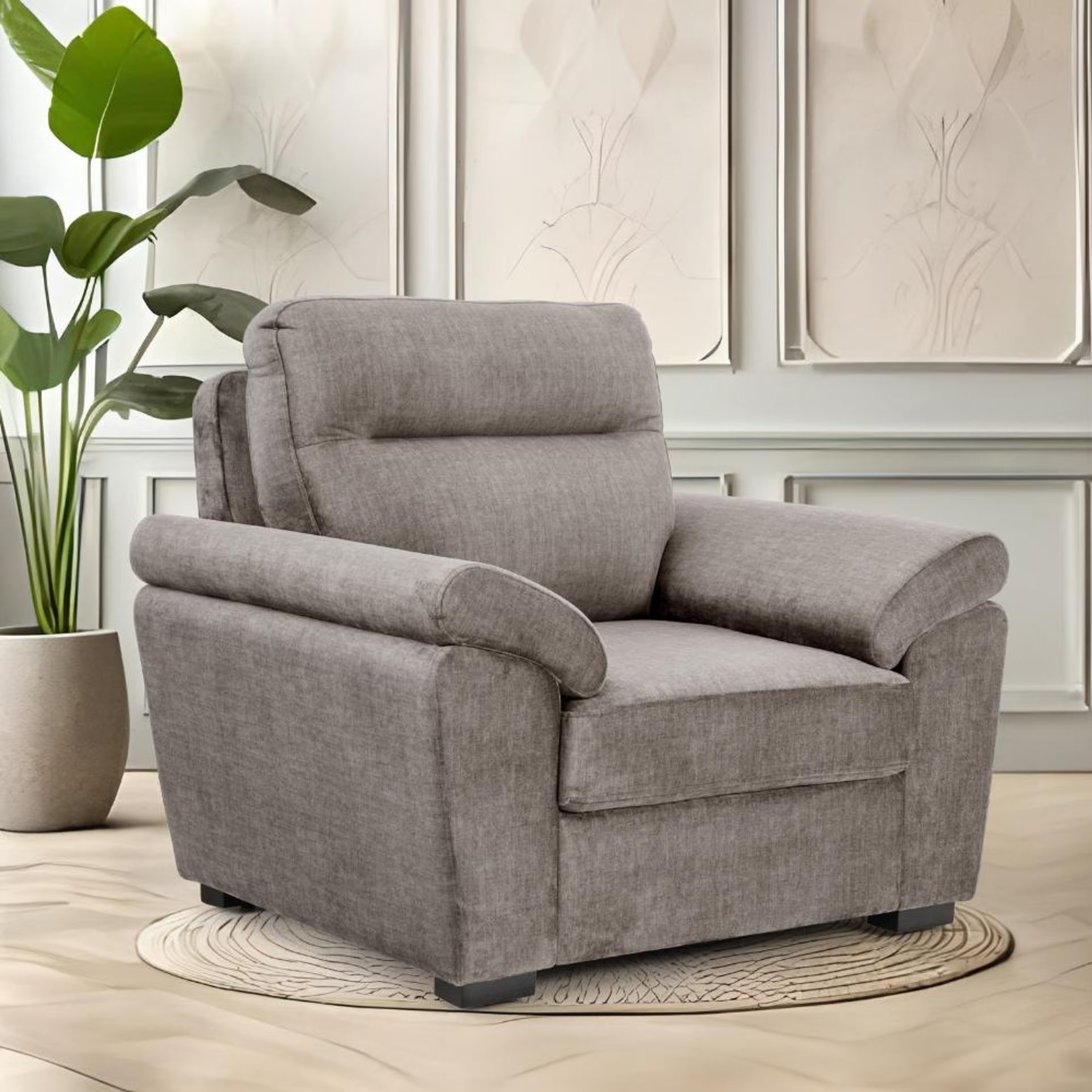 Home 37 Wakefit Lounger Plus Sofa -Single Seater Regular, Single Seater, Taupe