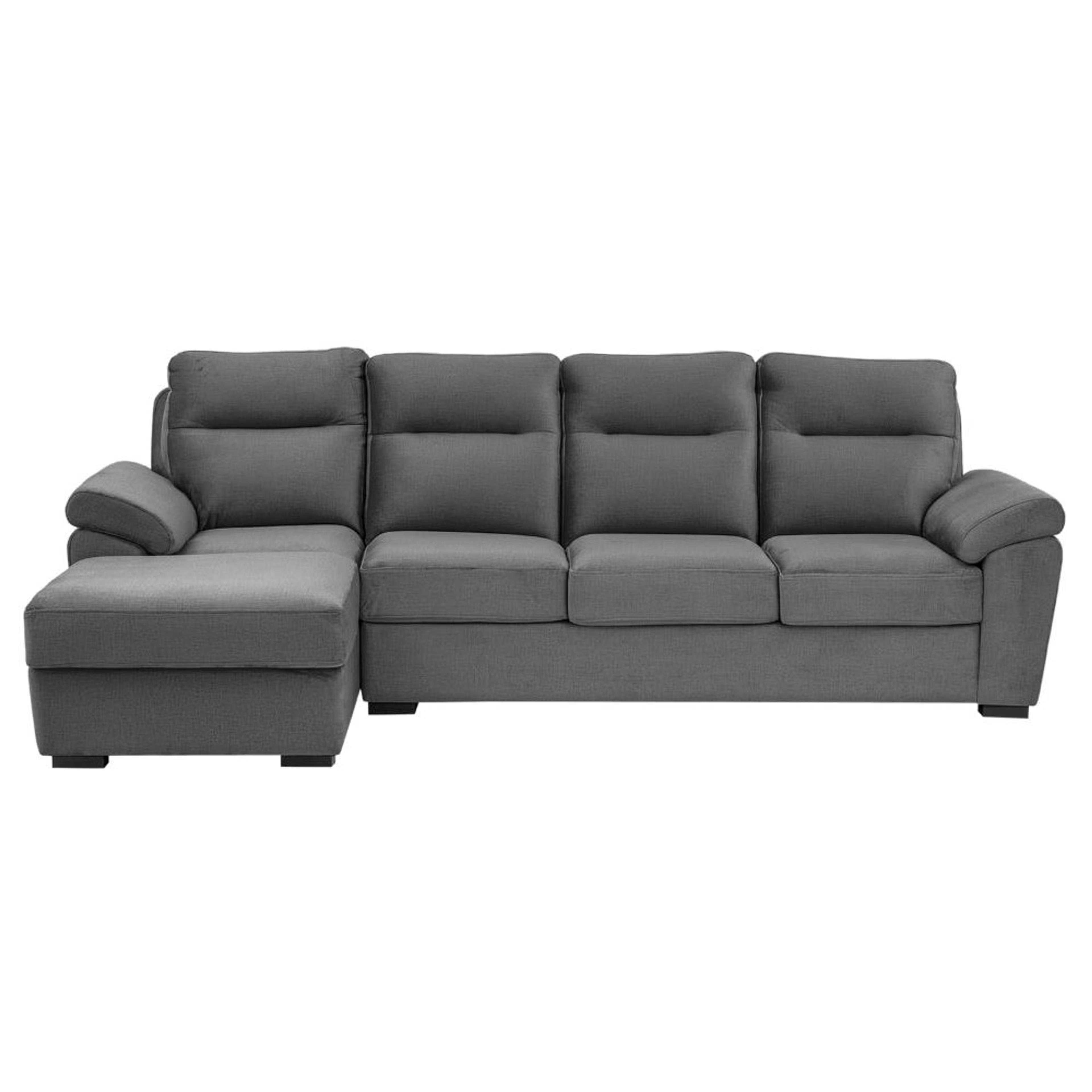 Wakefit Lounger Plus Sofa - (3 Seater +Left Aligned Chaise) Sectional, Set (3 Seater + Left Aligned Chaise), Charcoal Grey