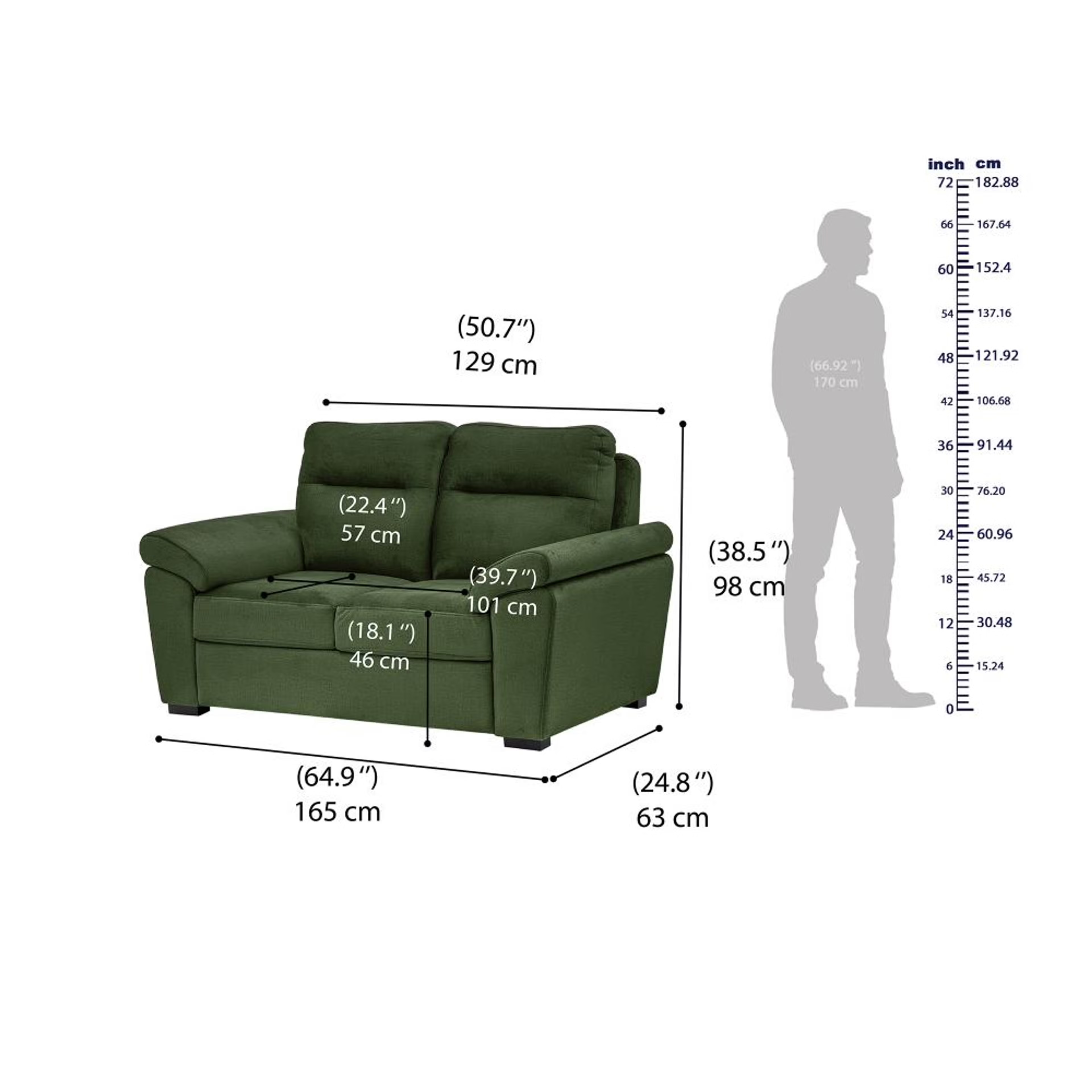 Wakefit Lounger Plus Sofa set (2+1+1) Seater Regular, Set (2+1+1), Green 7 Wakefit Lounger Plus Sofa set (2+1+1) Seater Regular, Set (2+1+1), Green