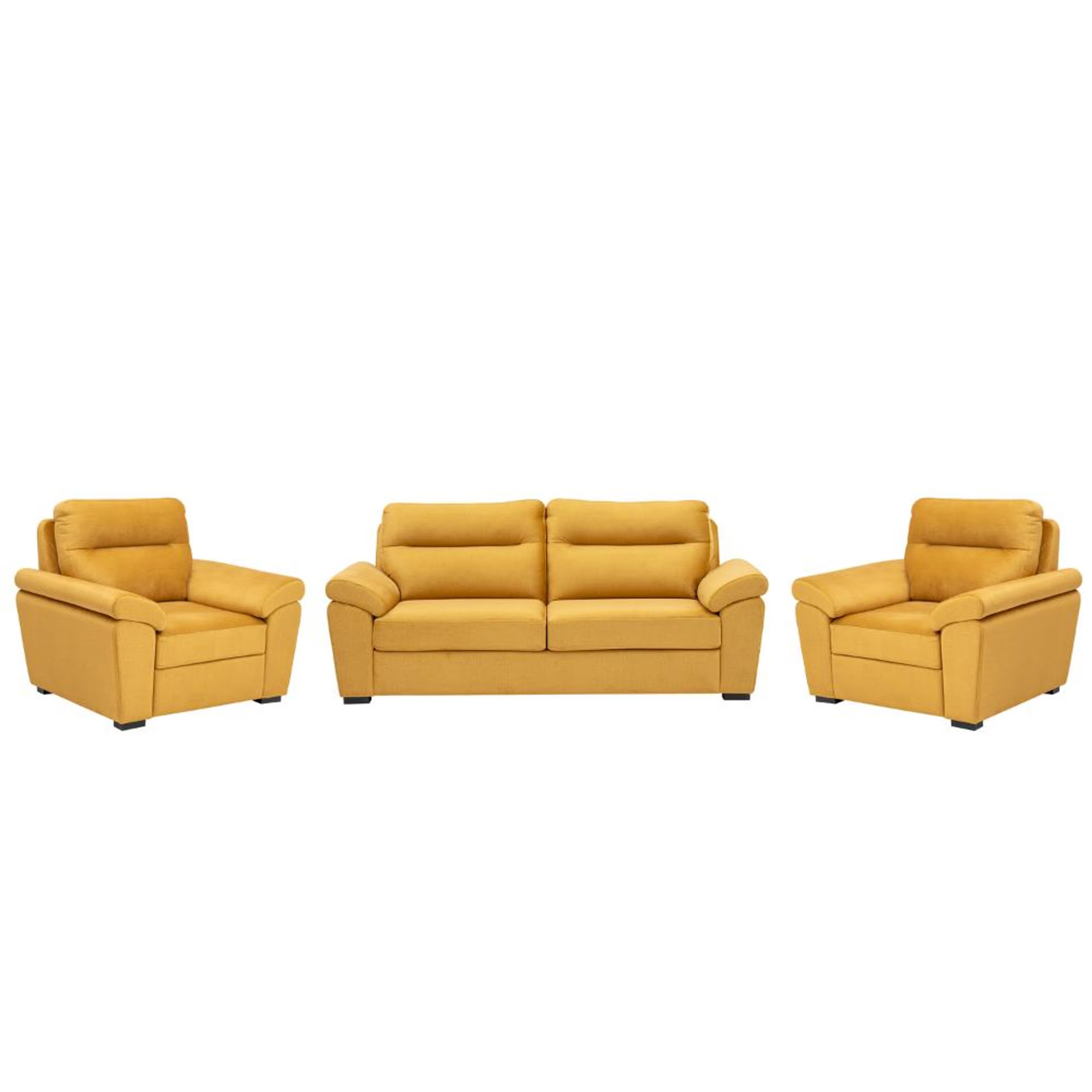 Wakefit Lounger Plus Sofa set (3+1+1) Seater Regular, Set (3+1+1), Yellow