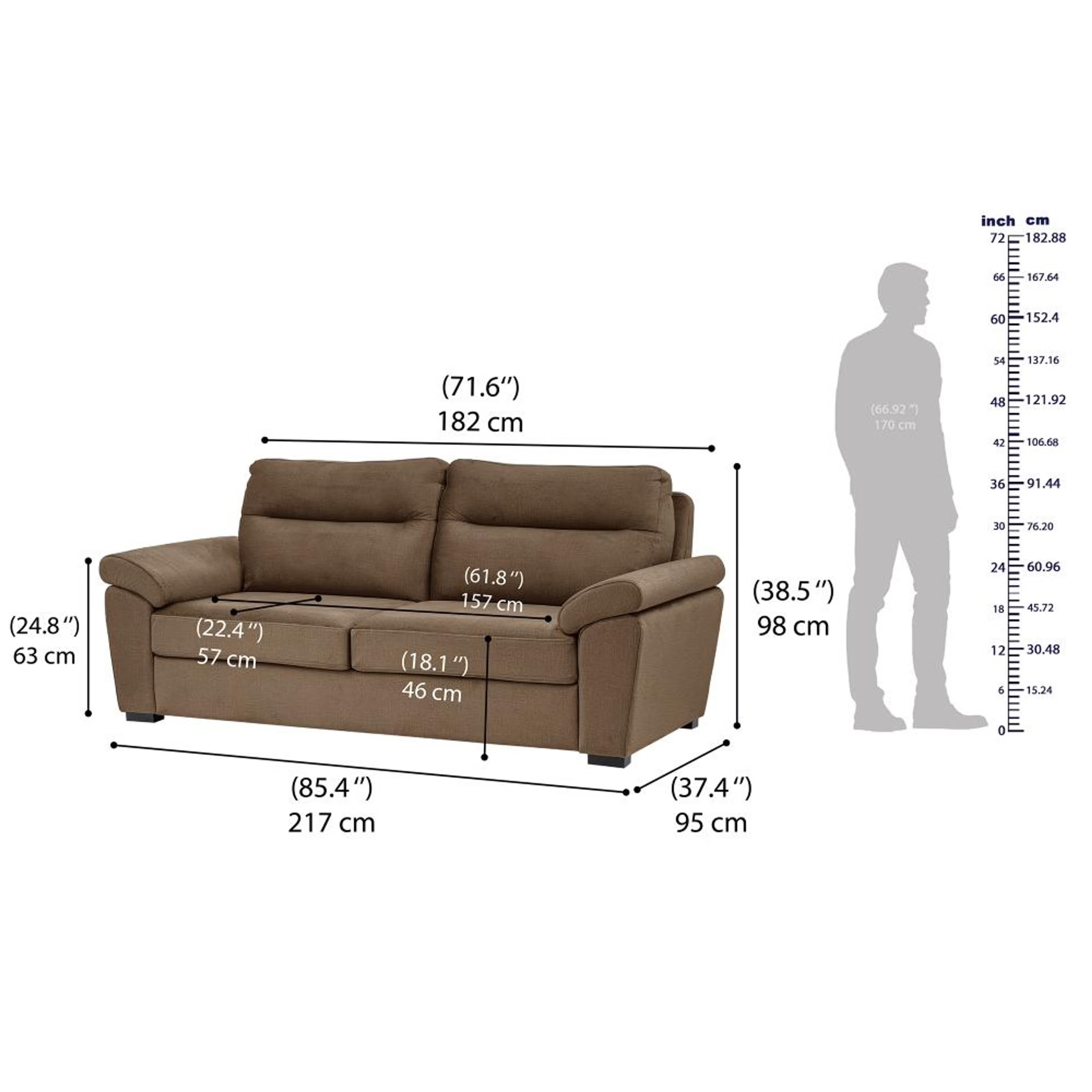 Wakefit Lounger Plus Sofa set (3+1+1) Seater Regular, Set (3+1+1), Mocha Brown 7 Wakefit Lounger Plus Sofa set (3+1+1) Seater Regular, Set (3+1+1), Mocha Brown