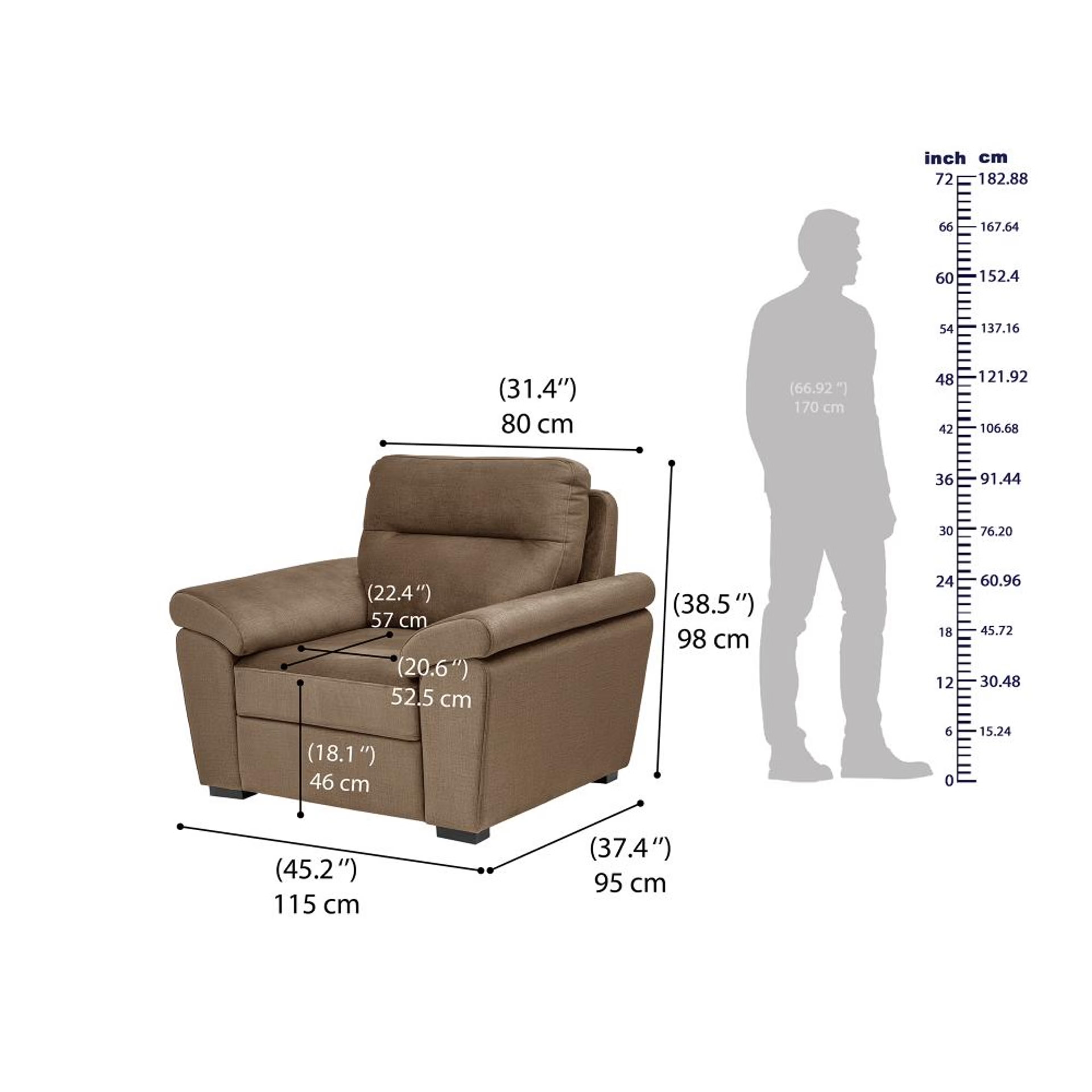 Wakefit Lounger Plus Sofa set (3+1+1) Seater Regular, Set (3+1+1), Mocha Brown 8 Wakefit Lounger Plus Sofa set (3+1+1) Seater Regular, Set (3+1+1), Mocha Brown