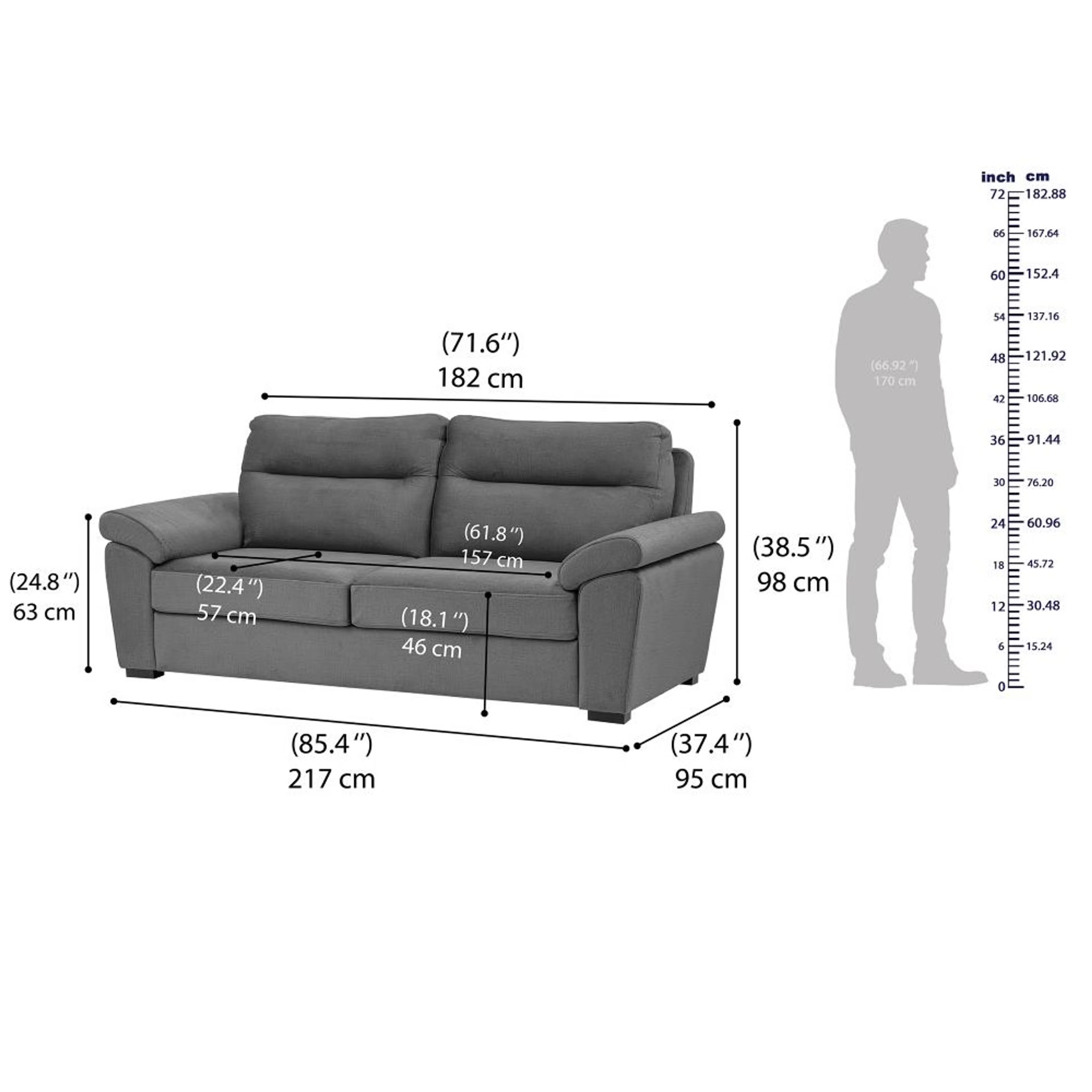 Wakefit Lounger Plus Sofa set (3+2+1) Seater Regular, Set (3+2+1), Charcoal Grey 7 Wakefit Lounger Plus Sofa set (3+2+1) Seater Regular, Set (3+2+1), Charcoal Grey