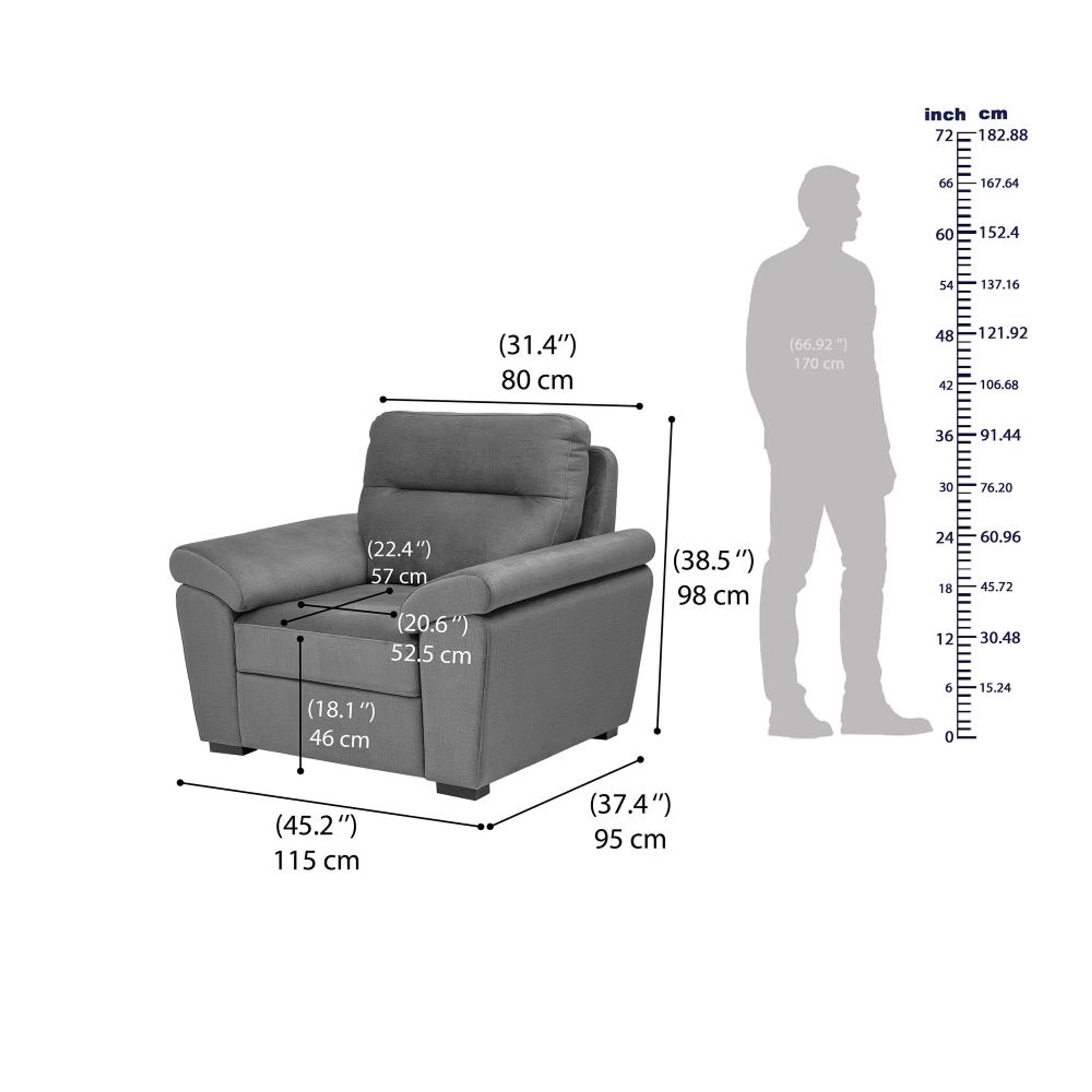 Wakefit Lounger Plus Sofa set (3+2+1) Seater Regular, Set (3+2+1), Charcoal Grey 9 Wakefit Lounger Plus Sofa set (3+2+1) Seater Regular, Set (3+2+1), Charcoal Grey