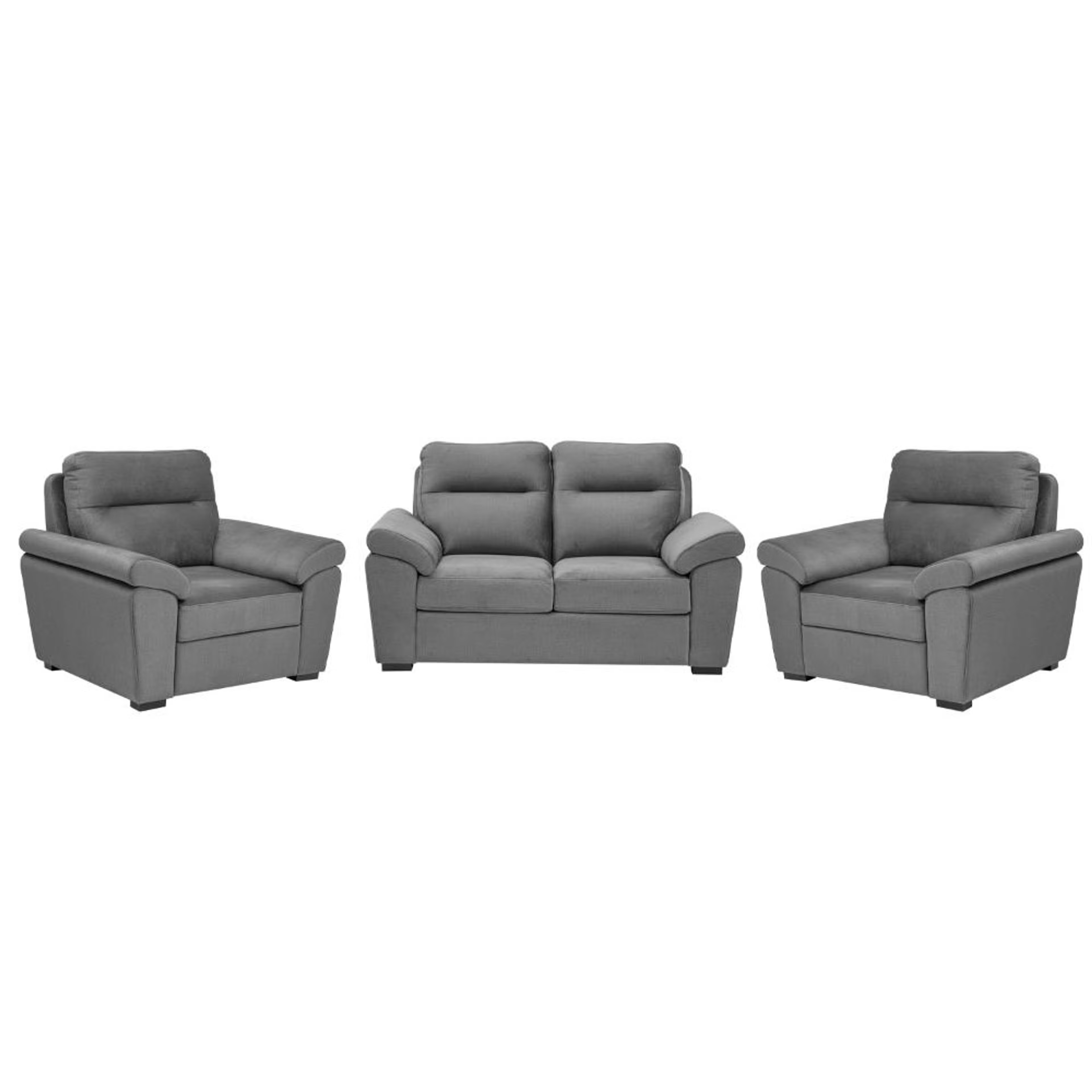 Wakefit Lounger Plus Sofa set (2+1+1) Seater Regular, Set (2+1+1), Charcoal Grey