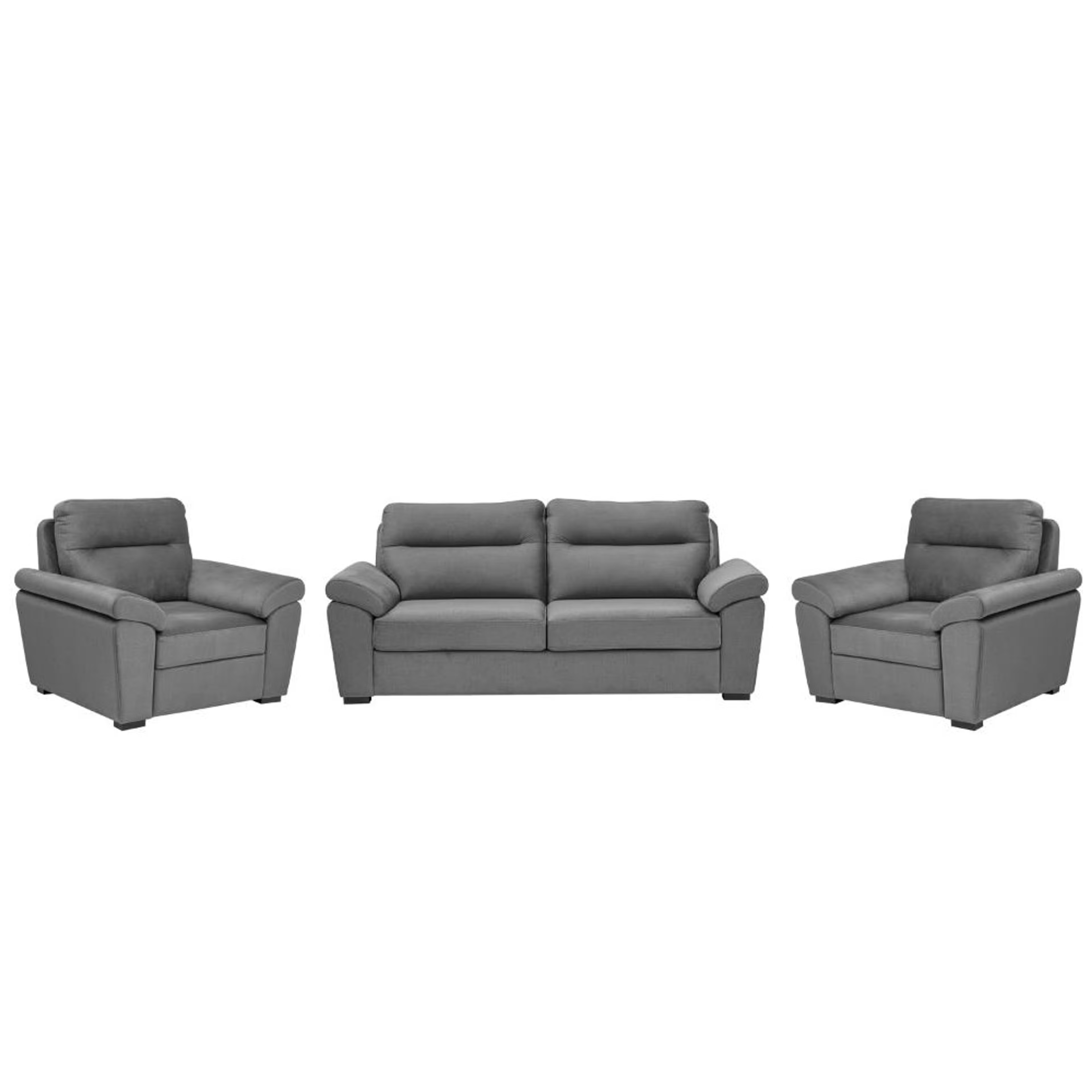 Home 43 Wakefit Lounger Plus Sofa set (3+1+1) Seater Regular, Set (3+1+1), Charcoal Grey