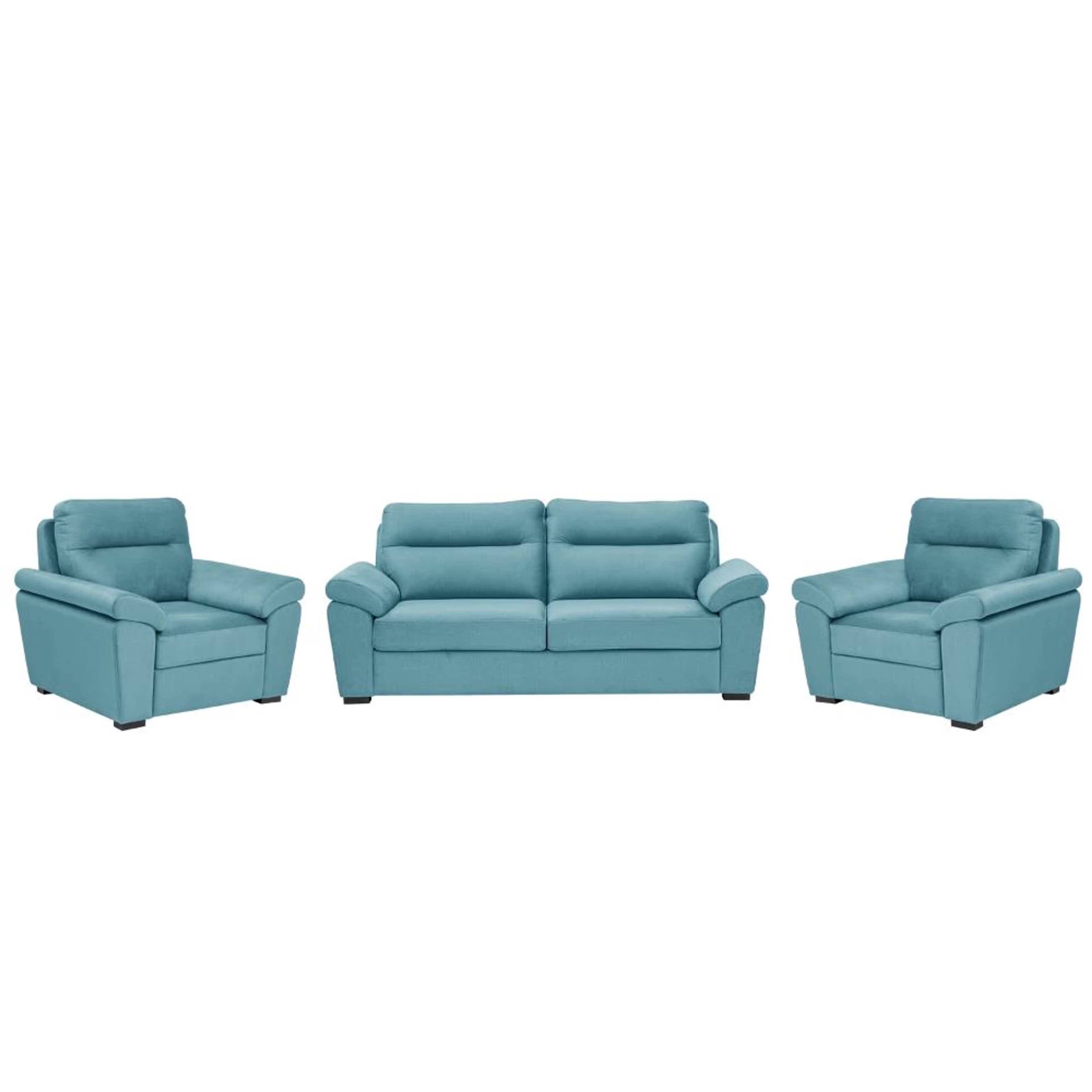 Wakefit Lounger Plus Sofa set (3+1+1) Seater Regular, Set (3+1+1), Aqua Blue