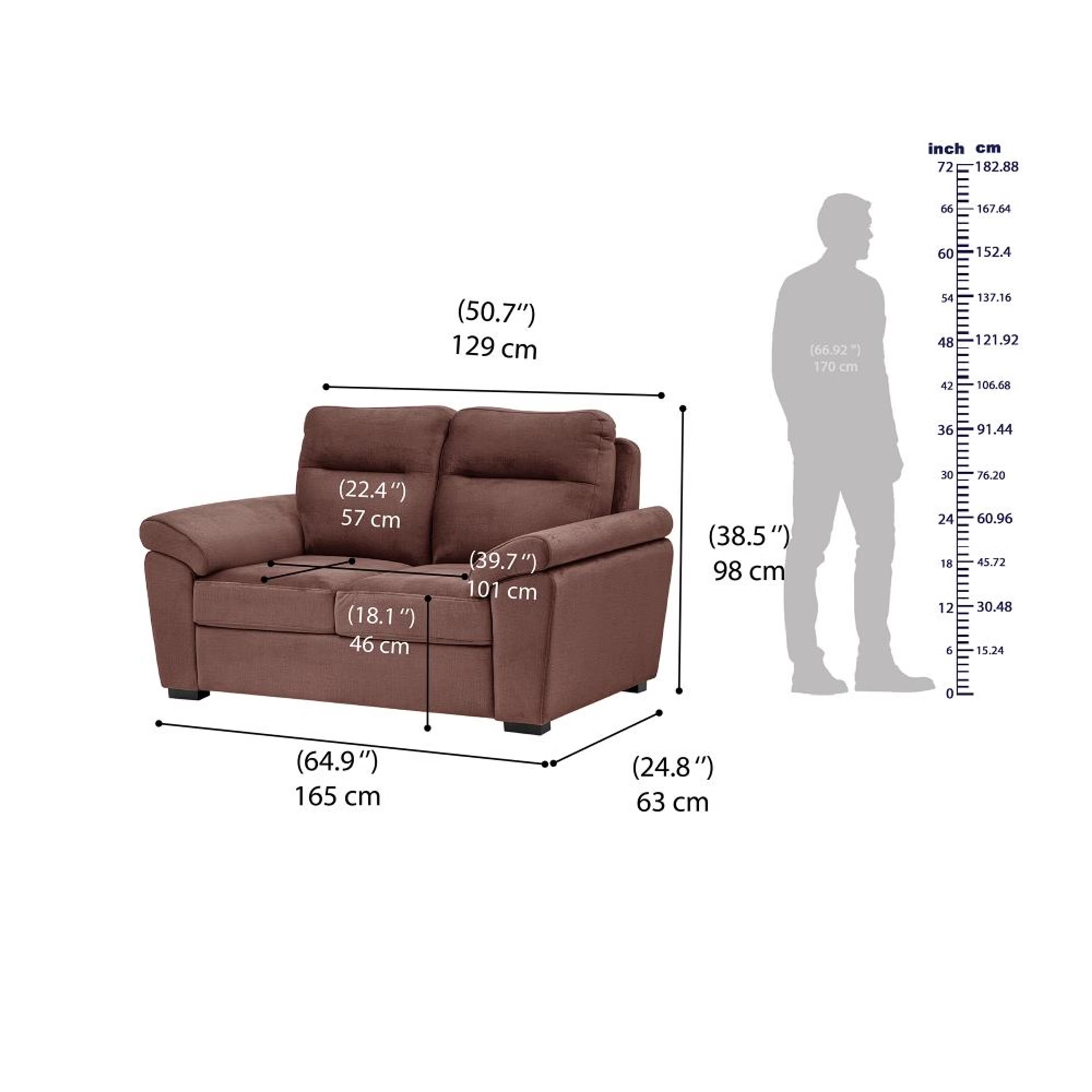 Wakefit Lounger Plus Sofa set (2+1+1) Seater Regular, Set (2+1+1), Rose Brown 7 Wakefit Lounger Plus Sofa set (2+1+1) Seater Regular, Set (2+1+1), Rose Brown
