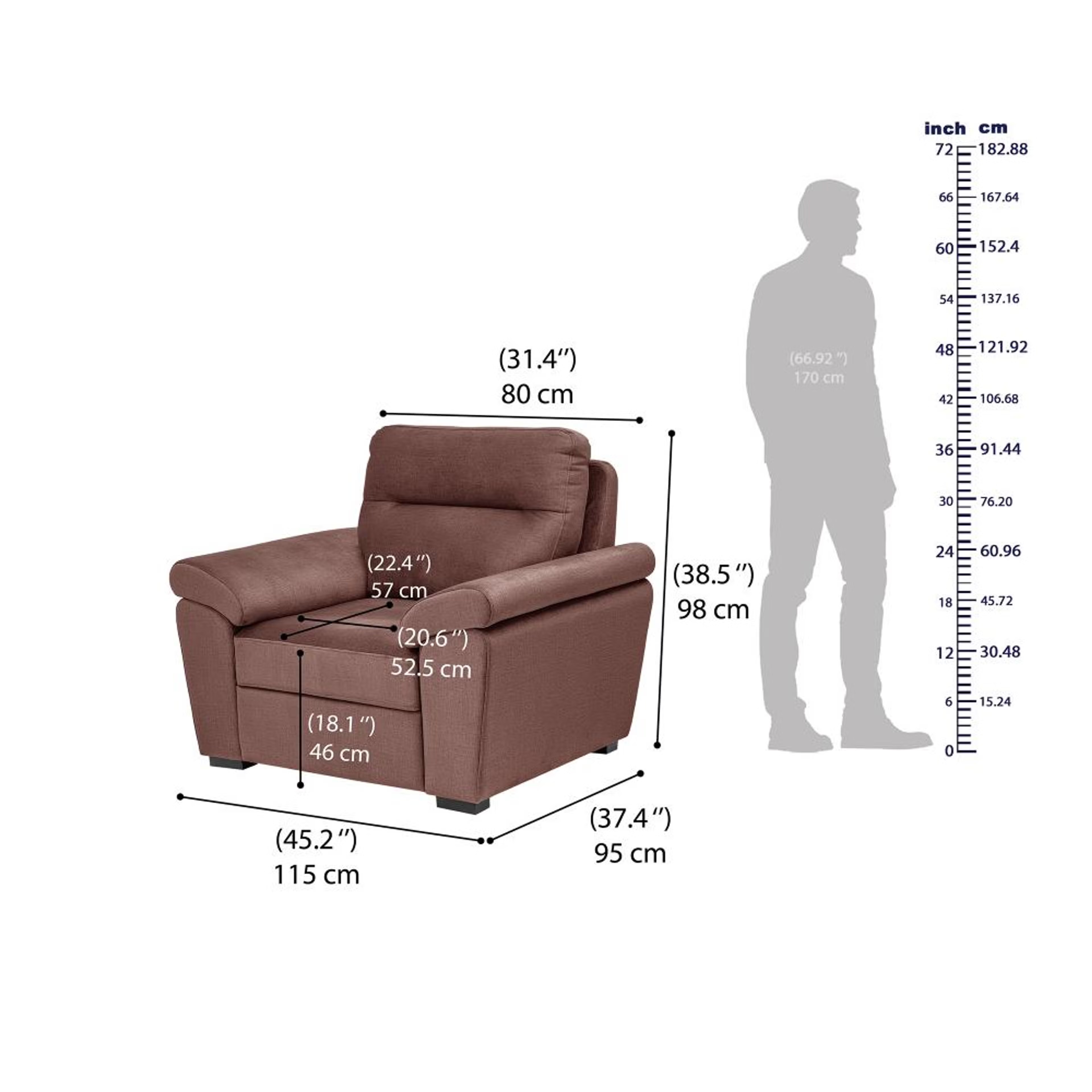 Wakefit Lounger Plus Sofa set (2+1+1) Seater Regular, Set (2+1+1), Rose Brown 8 Wakefit Lounger Plus Sofa set (2+1+1) Seater Regular, Set (2+1+1), Rose Brown