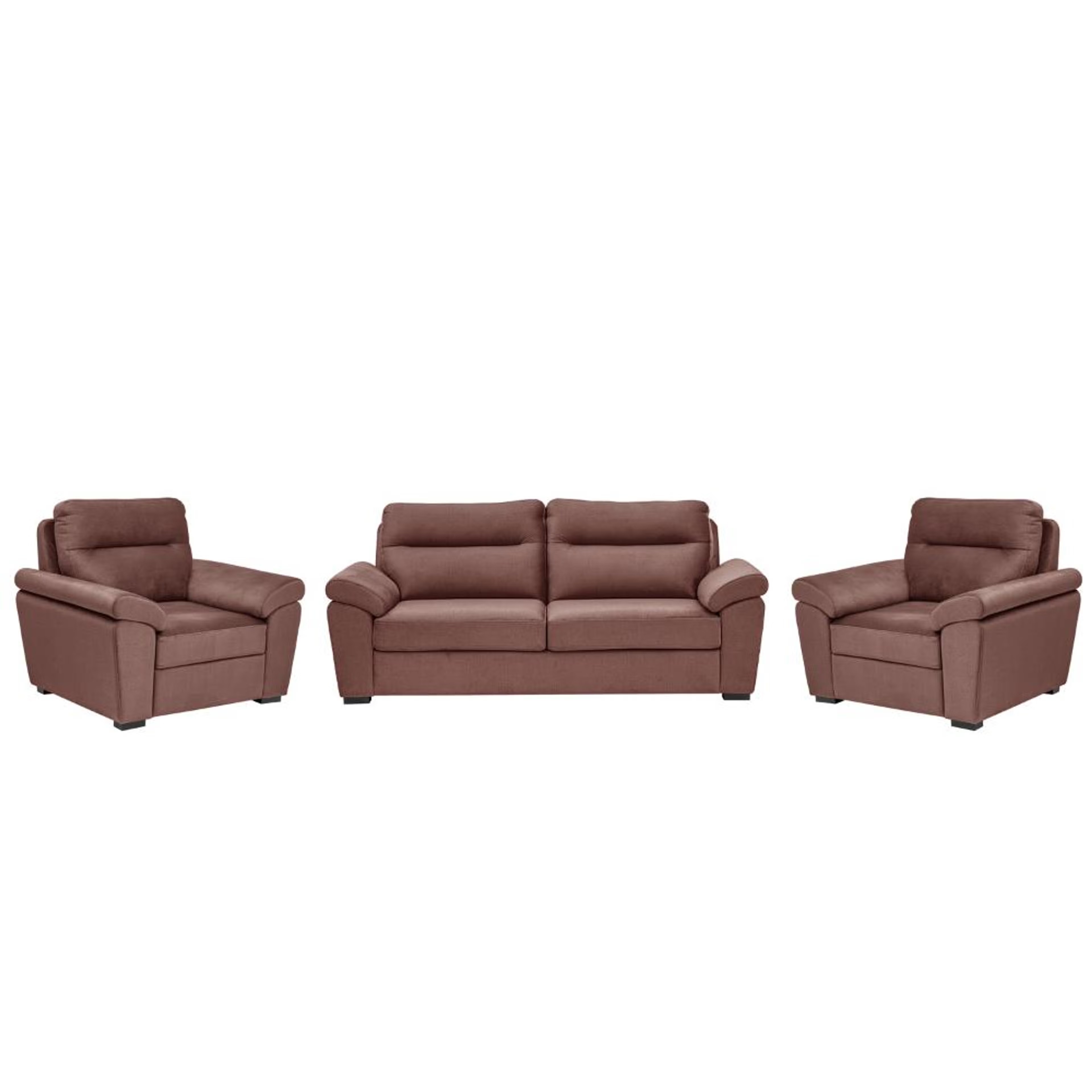 Wakefit Lounger Plus Sofa set (3+1+1) Seater Regular, Set (3+1+1), Rose Brown
