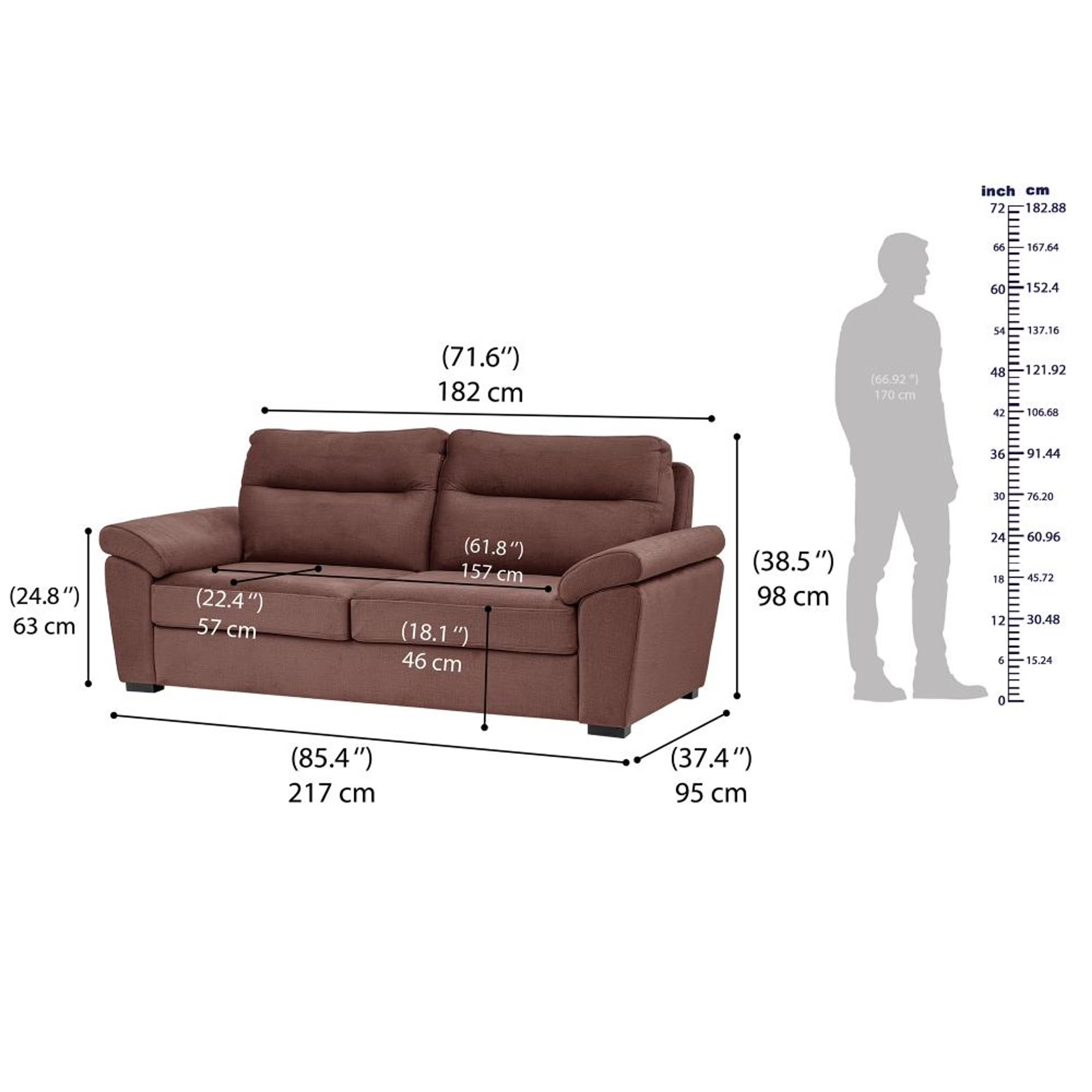 Wakefit Lounger Plus Sofa set (3+1+1) Seater Regular, Set (3+1+1), Rose Brown 7 Wakefit Lounger Plus Sofa set (3+1+1) Seater Regular, Set (3+1+1), Rose Brown
