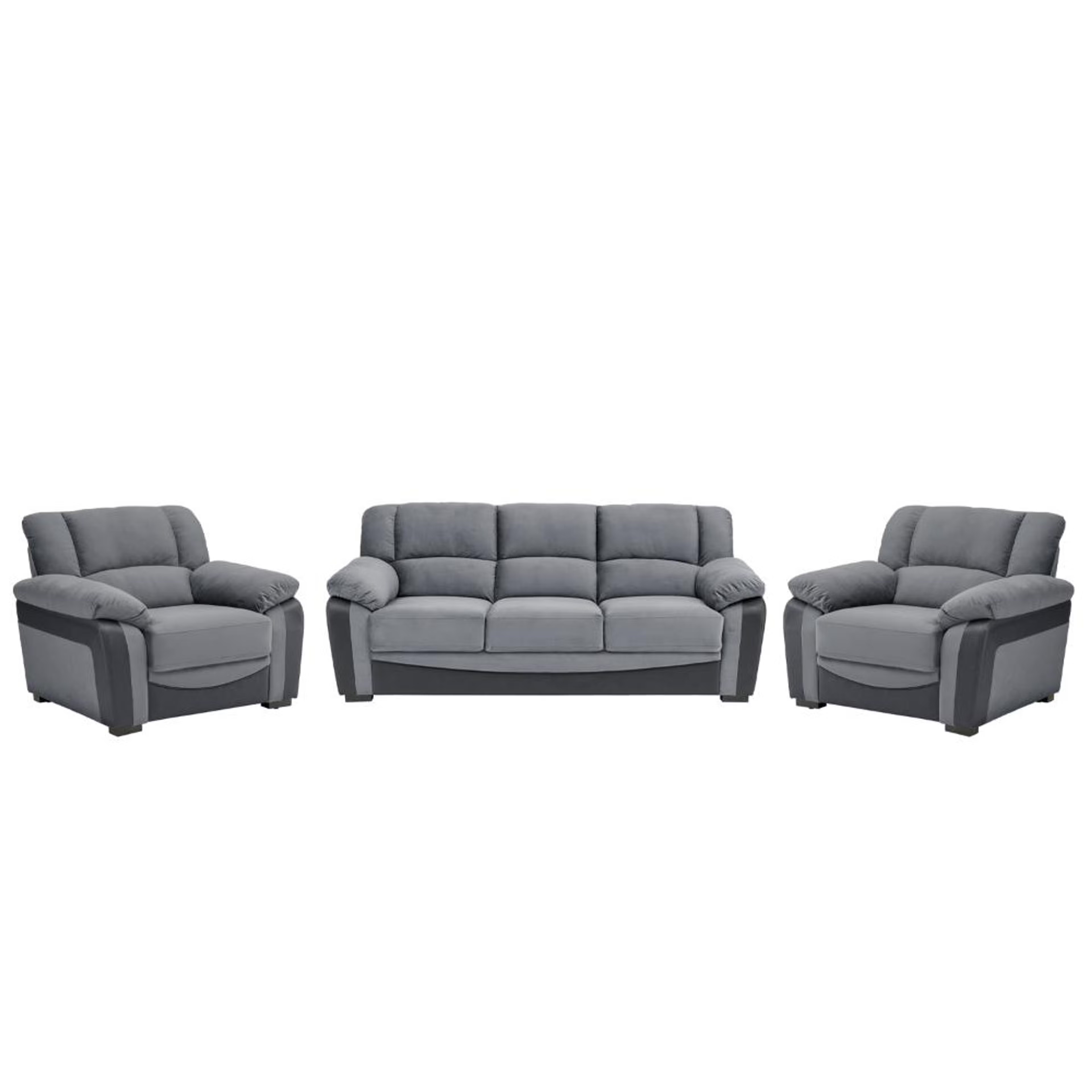 Home 44 Wakefit Lumara Sofa Set - (3+1+1) Seater Regular, 3 Seater + 1 Seater + 1 Seater, Space Grey and Marble Grey