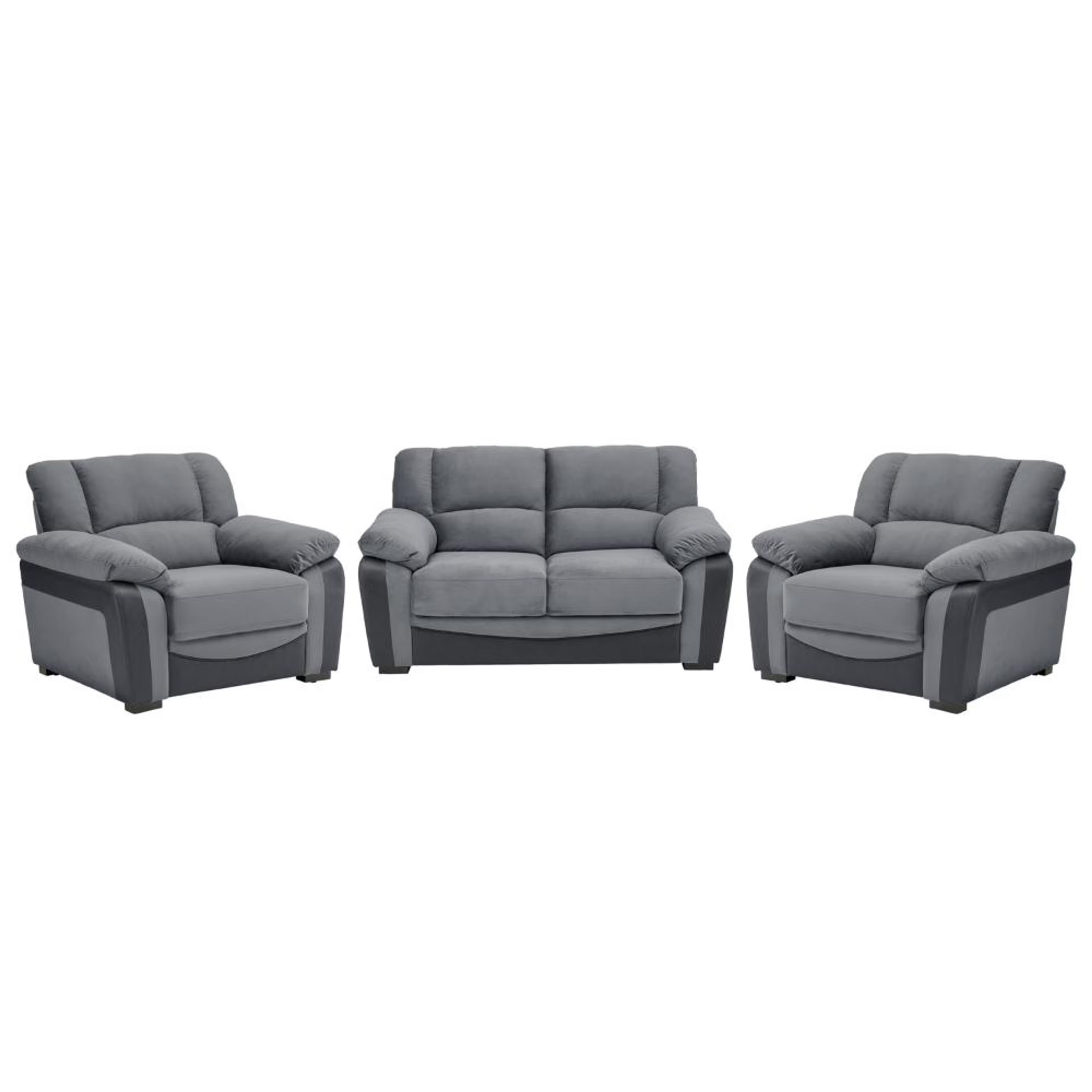 Wakefit Lumara Sofa Set - (2+1+1) Seater Regular, 2 Seater + 1 Seater + 1 Seater, Space Grey and Marble Grey