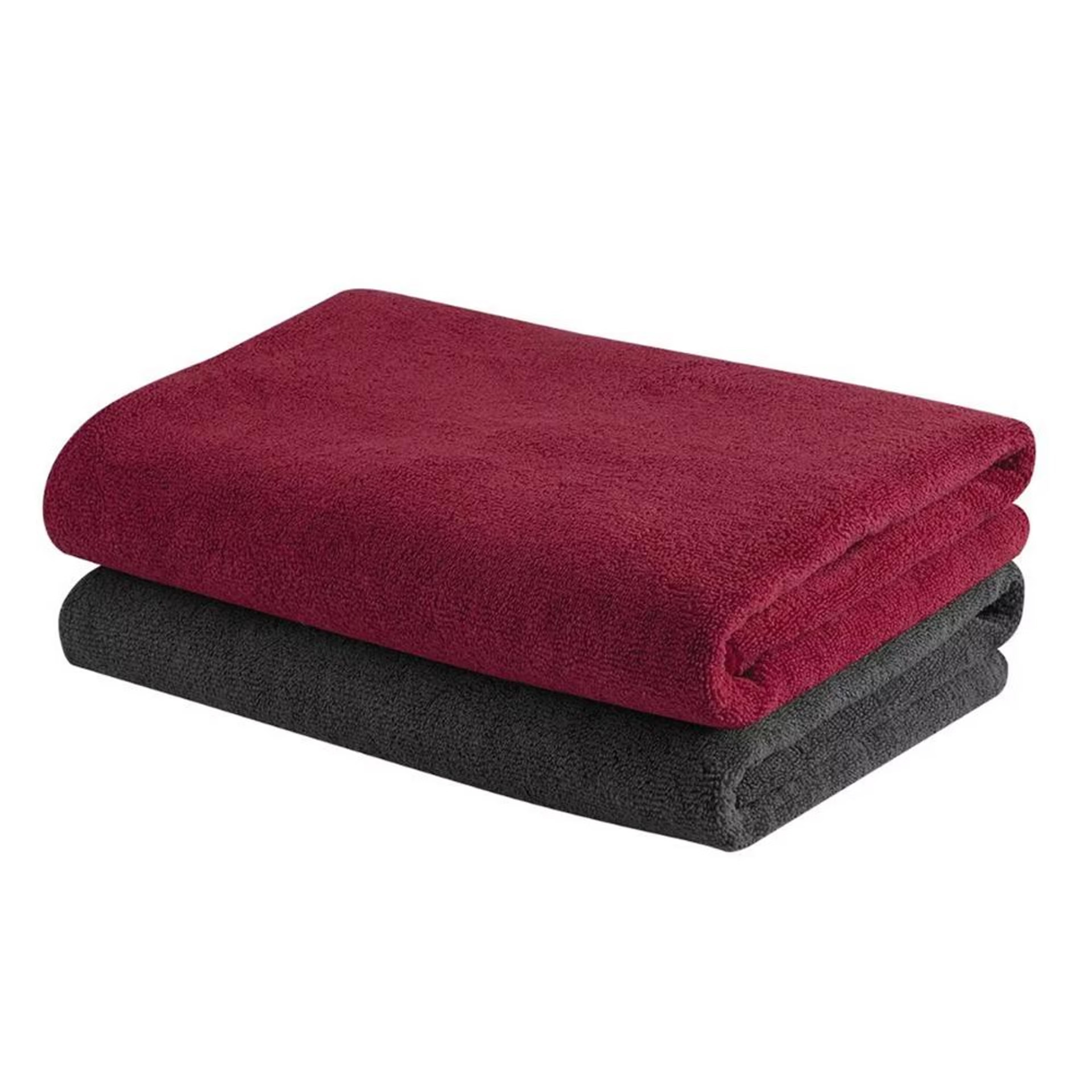 Microfibre Bath Towel | Set of 2 | 350 GSM | Highly Absorbent, Quick-Dry & Ultra-Soft | 23.6 x 47.7 Inches Bath Towel, Set of 2, Raspberry& Rock Gray