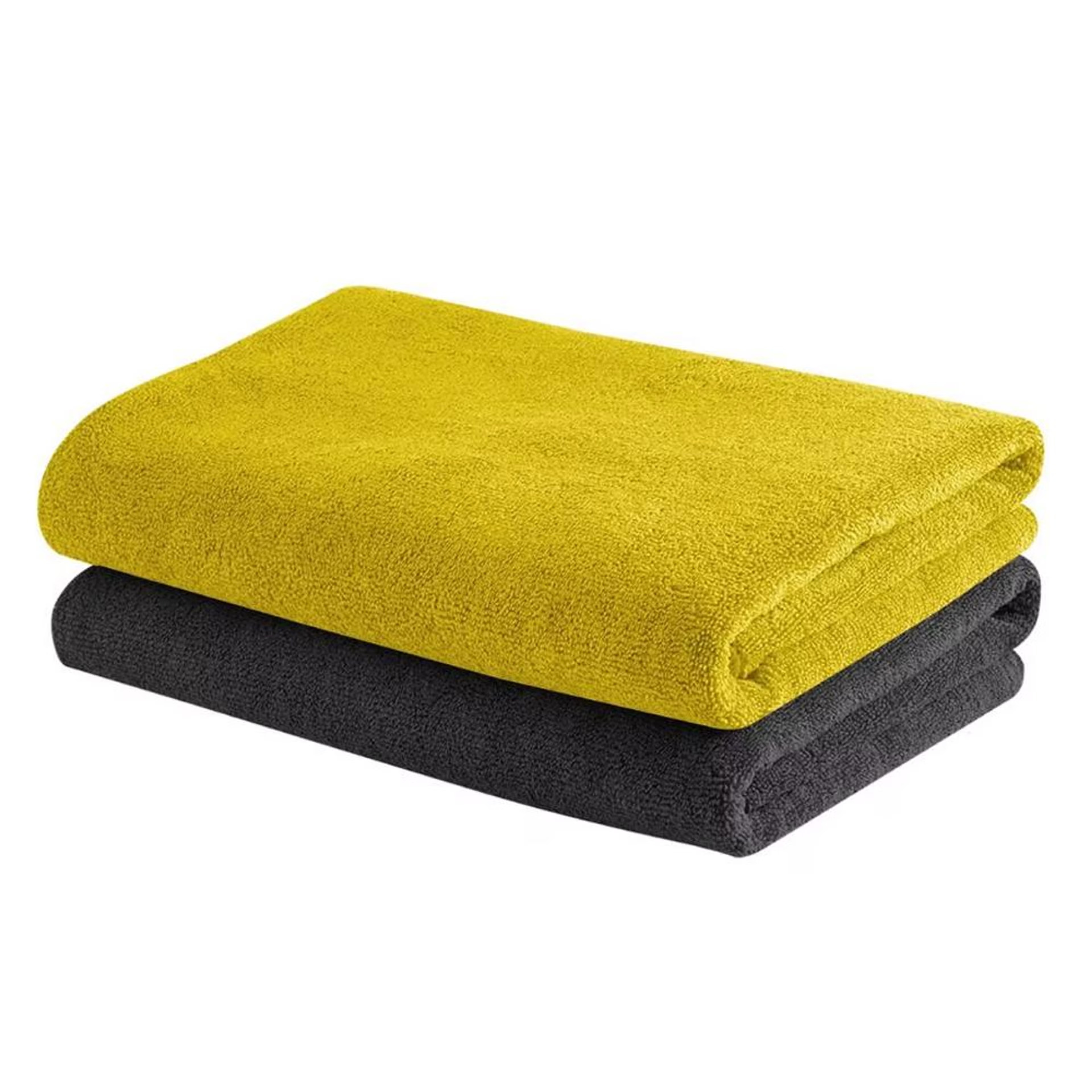 Home 40 Microfibre Bath Towel | Set of 2 | 350 GSM | Highly Absorbent, Quick-Dry & Ultra-Soft | 23.6 x 47.7 Inches Bath Towel, Set of 2, Lemon-Lime & Rock Gray