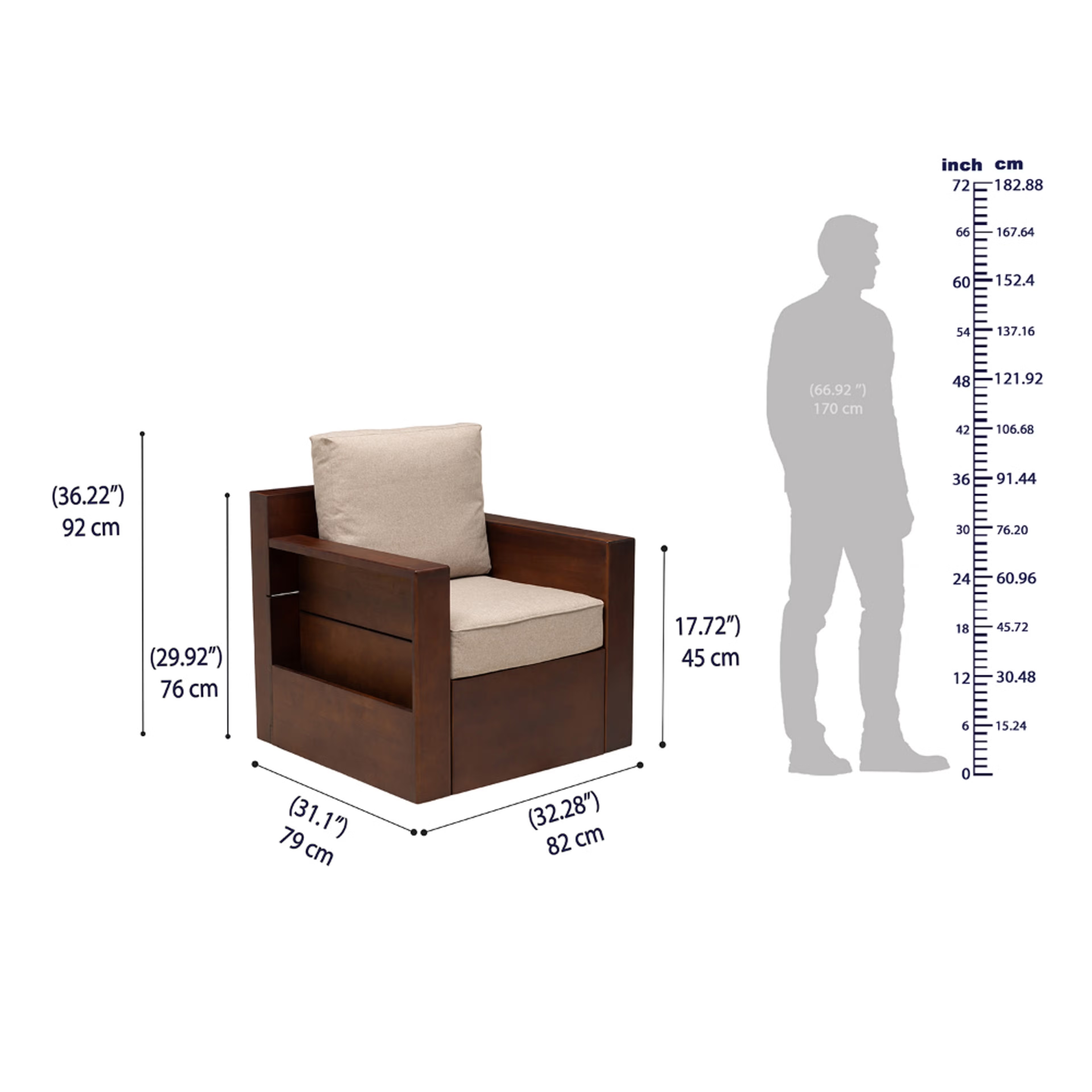 Wakefit Divo 1 Seater Solid wood Sofa Regular, 1 Seater, Omega Pearl, Golden brown 8 Wakefit Divo 1 Seater Solid wood Sofa Regular, 1 Seater, Omega Pearl, Golden brown