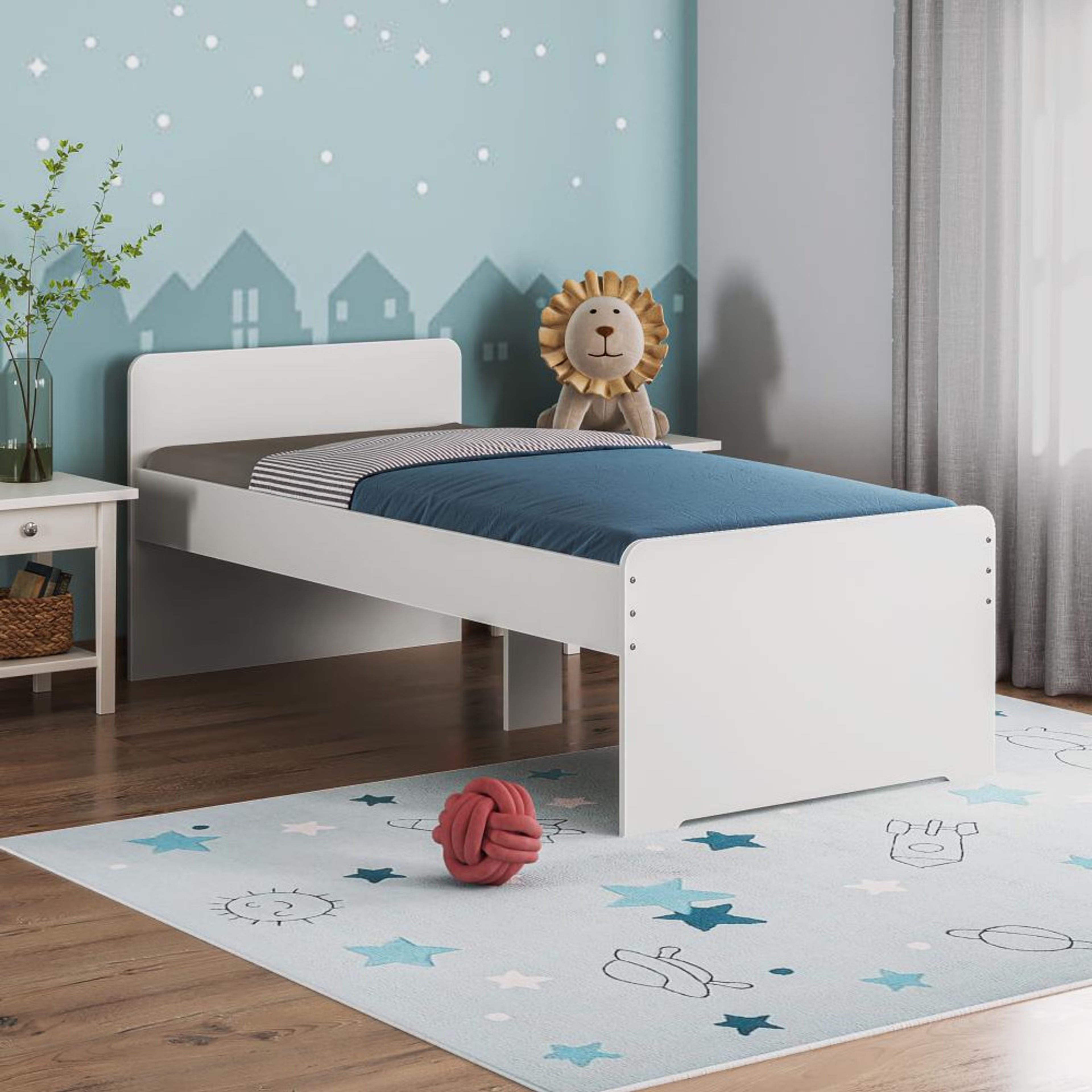 Hush Kids Bed | (78x36 inch) | (Frosty White) | Modern Engineered Wood Single Bed for Kids Single - 78" x 36" - 1.98m x 91.4cm