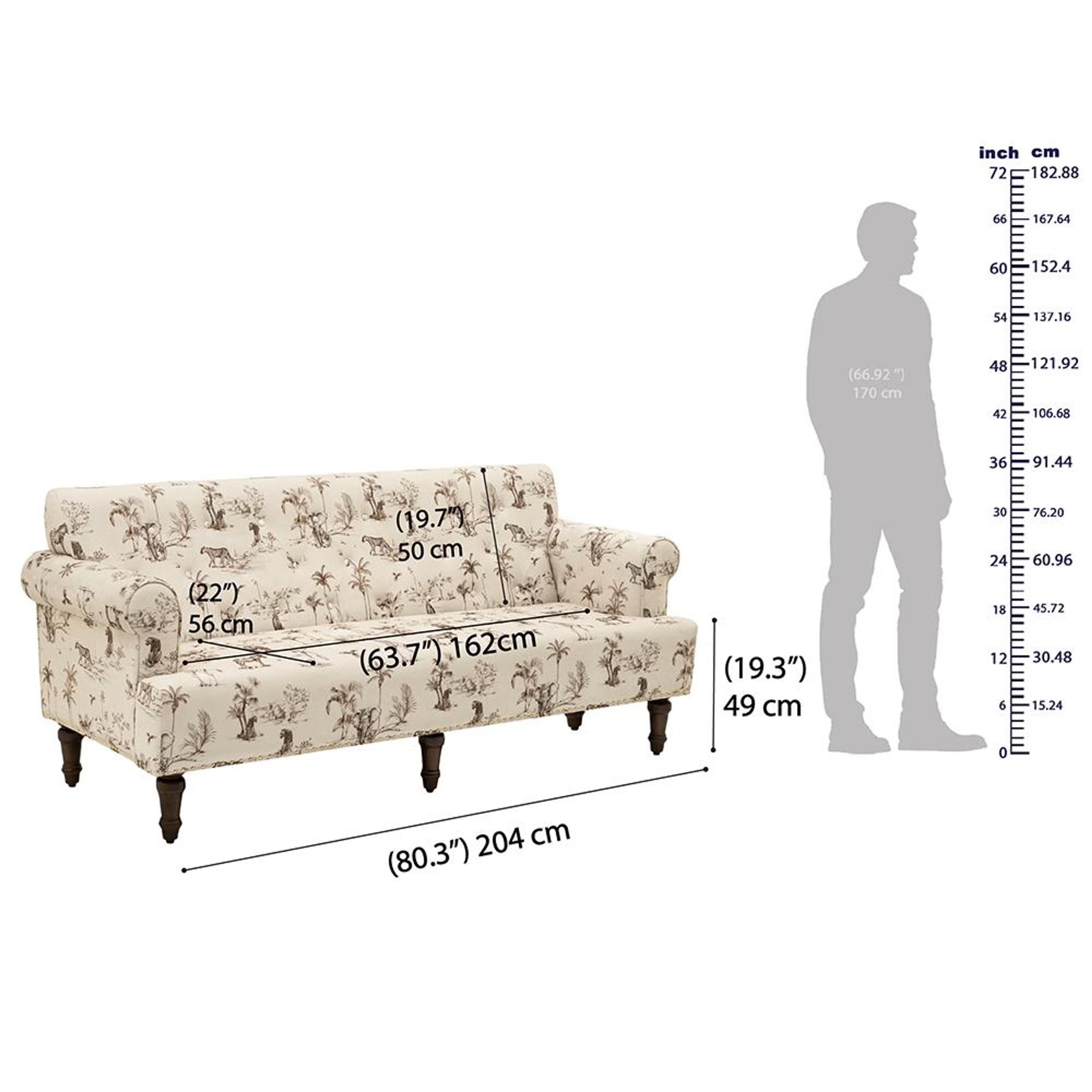 Wakefit Maseru Sofa - Three Seater Three Seater, Velvet Savannah 8 Wakefit Maseru Sofa - Three Seater Three Seater, Velvet Savannah
