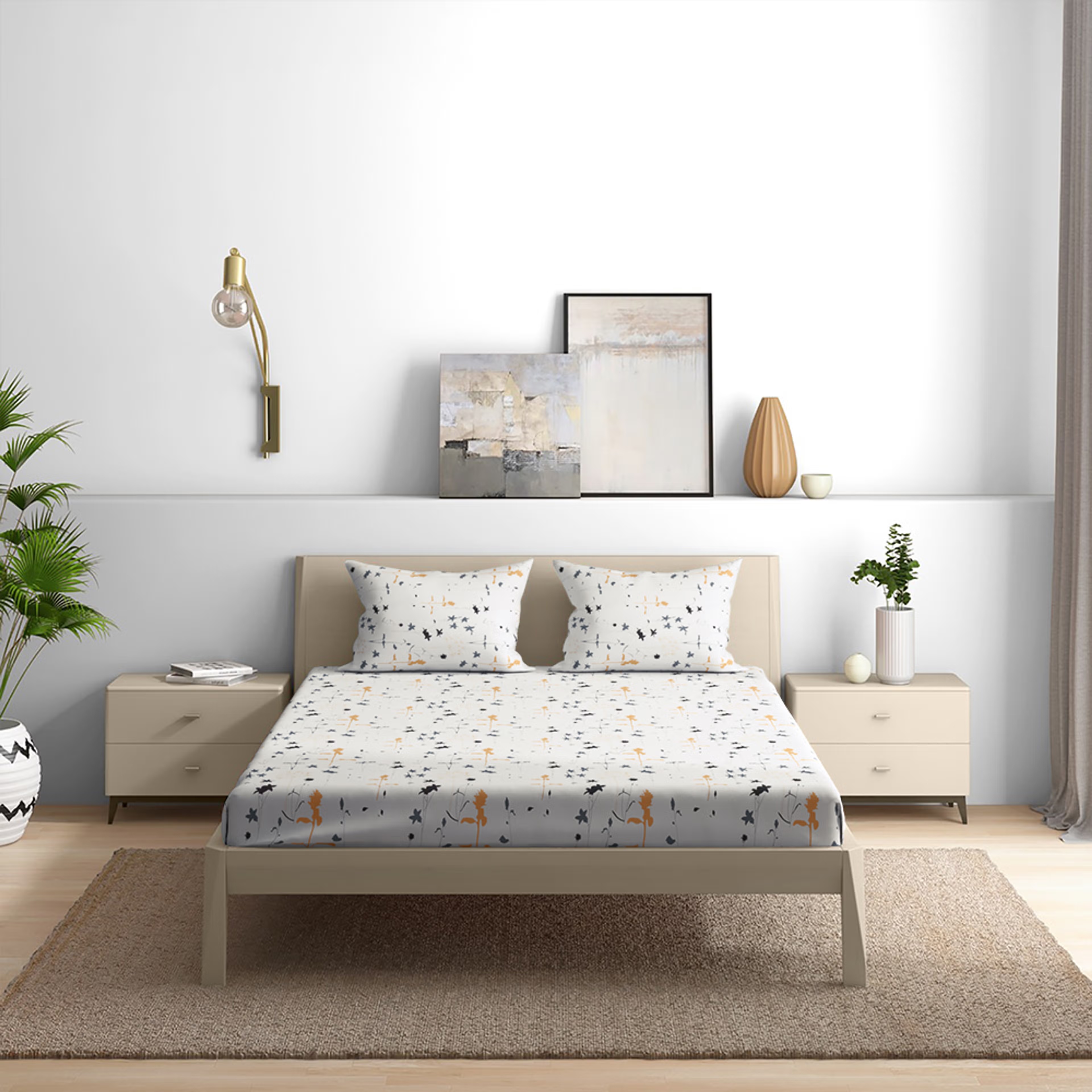 100% Cotton 200 TC Fitted Bedsheet With 1 Pillow Cover | Flora Single, 72" x 30", Flora| 1.83m x 76cm Single - 72" x 30 7 100% Cotton 200 TC Fitted Bedsheet With 1 Pillow Cover | Flora Single, 72" x 30", Flora| 1.83m x 76cm Single - 72" x 30\