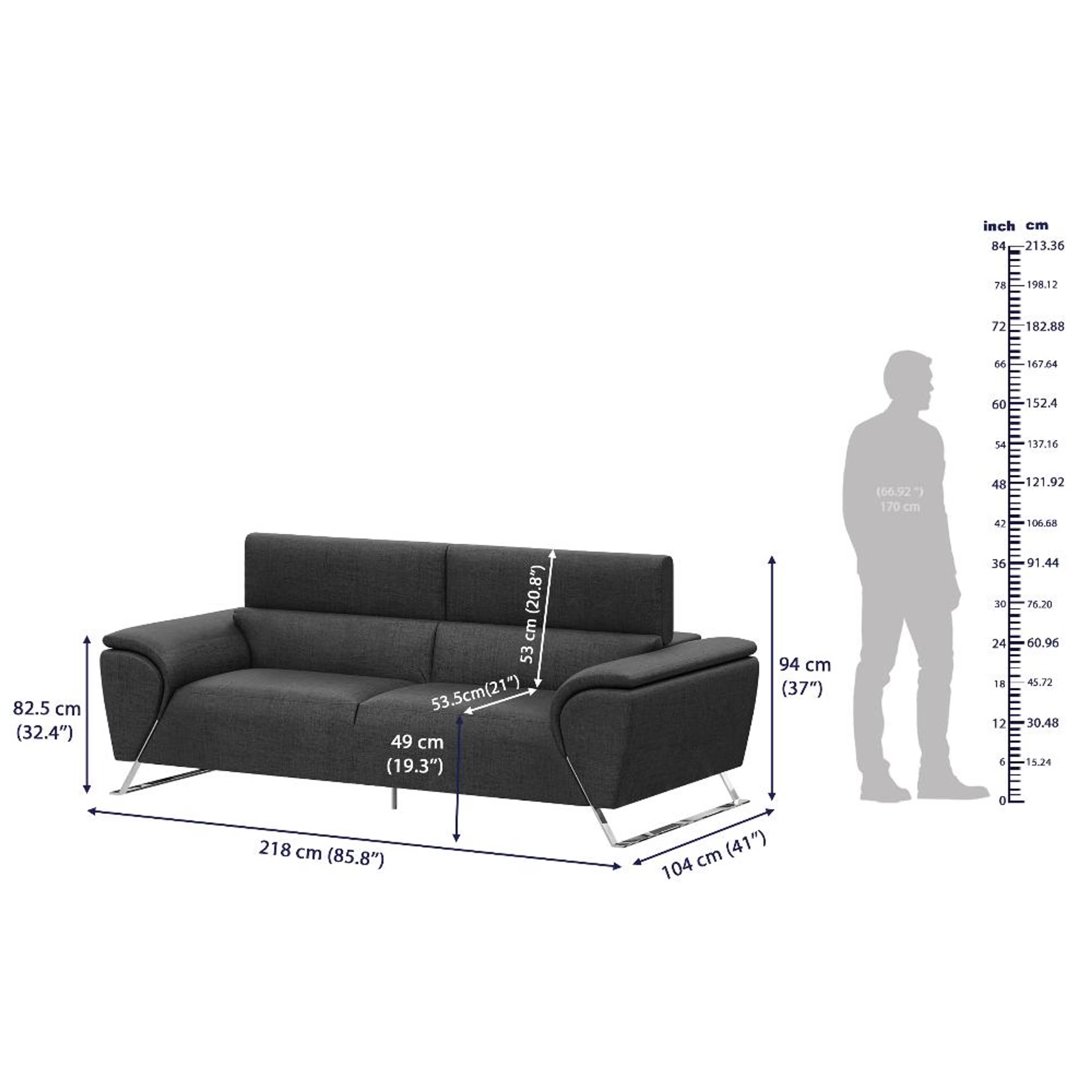 Wakefit Magnus Sofa -Three Seater Regular, Three Seater, Charcoal Grey 10 Wakefit Magnus Sofa -Three Seater Regular, Three Seater, Charcoal Grey